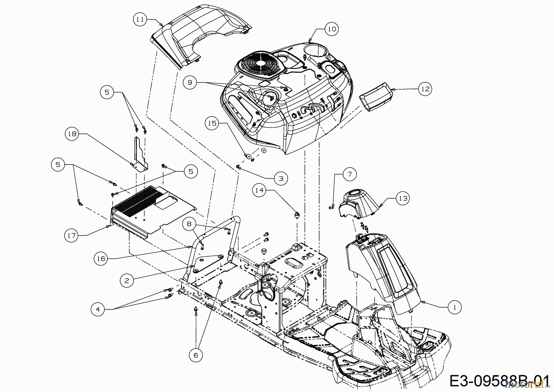 MTD Rasentraktoren Minirider 76 SDHE 13A221JD600 (2018) Verkleidungen
