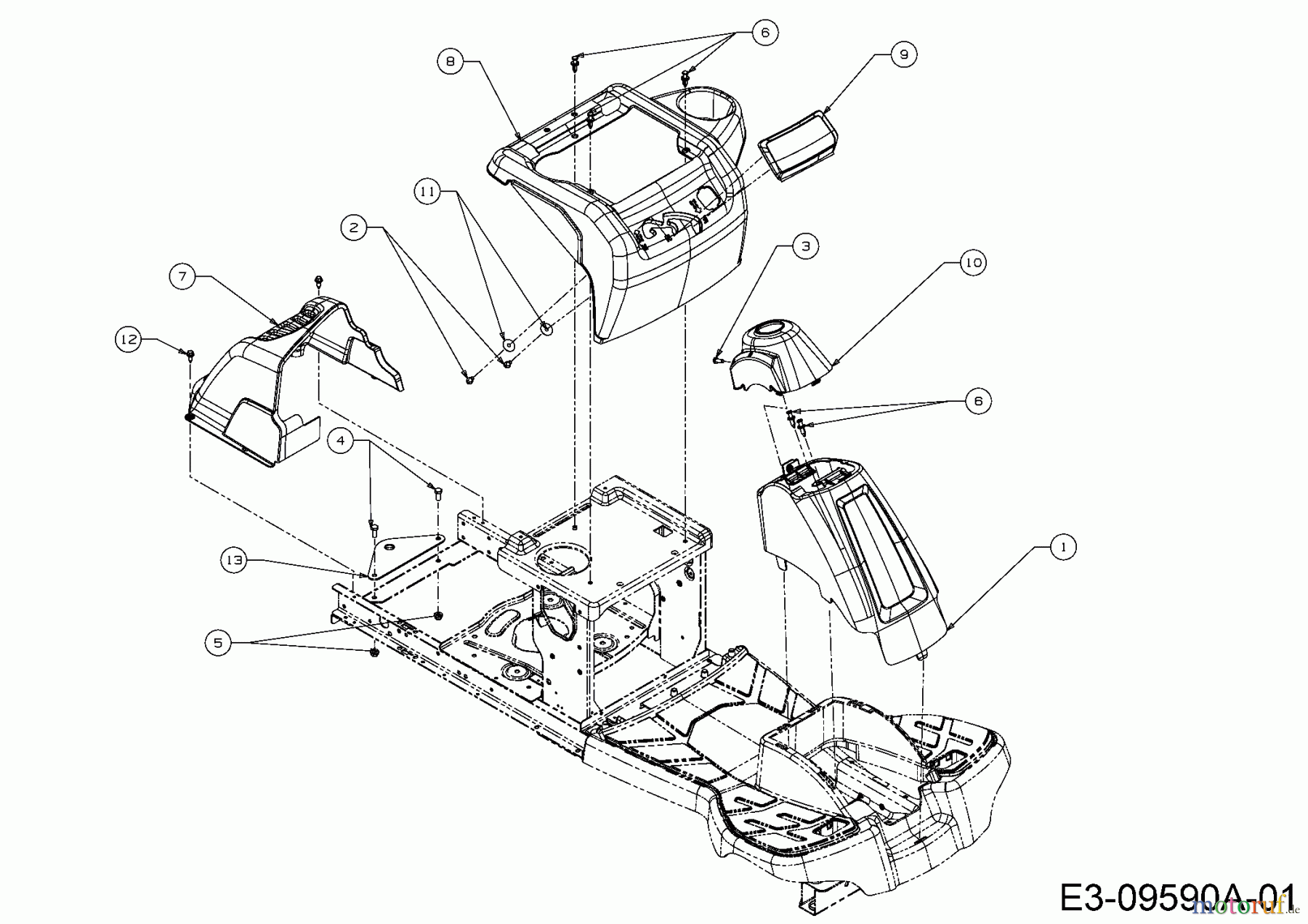 MTD Rasentraktoren Minirider 60 SDHE 13A521JC600 (2016) Verkleidung