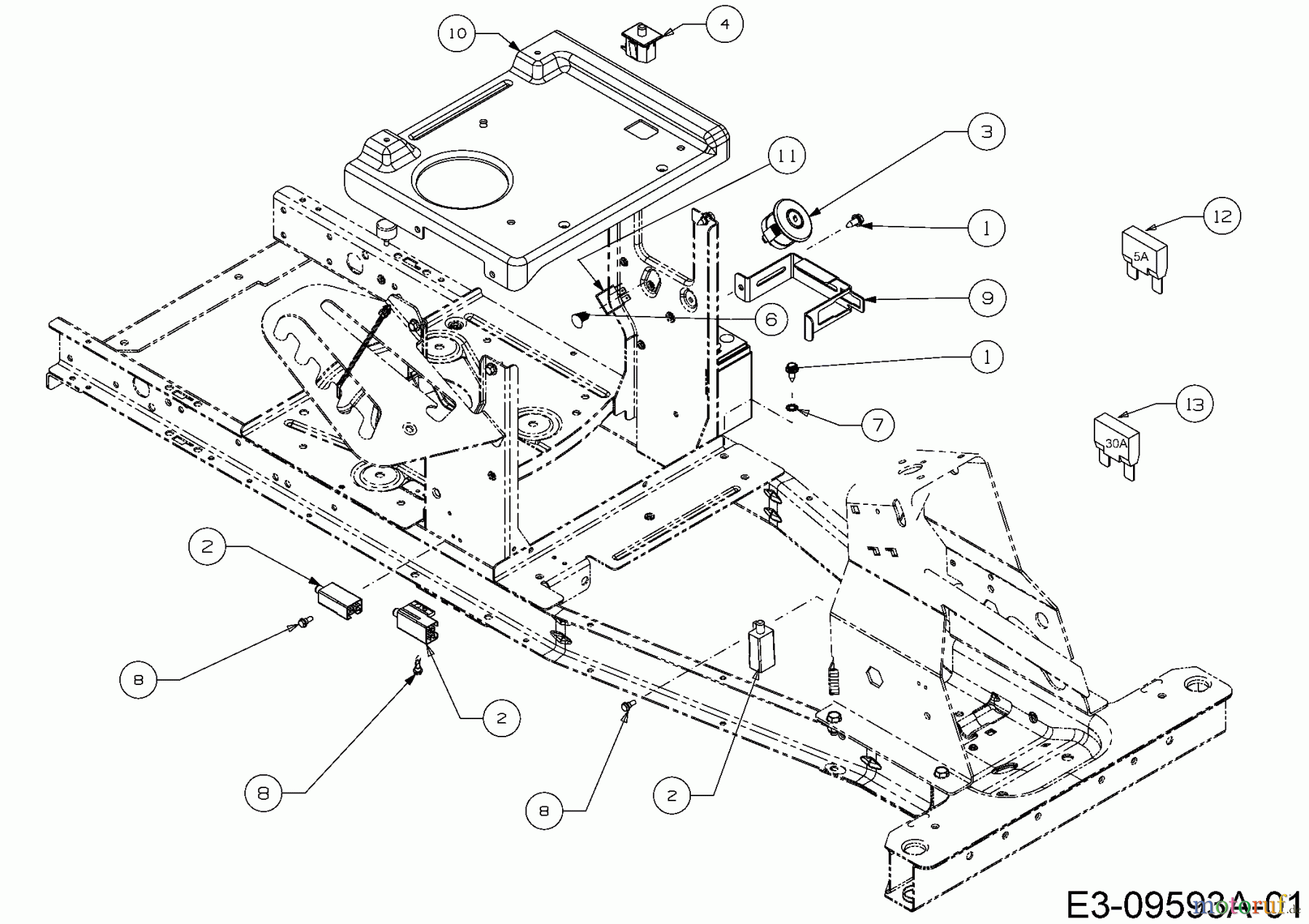 MTD Rasentraktoren Minirider 60 SDHE 13A521JC600 (2016) Elektroteile