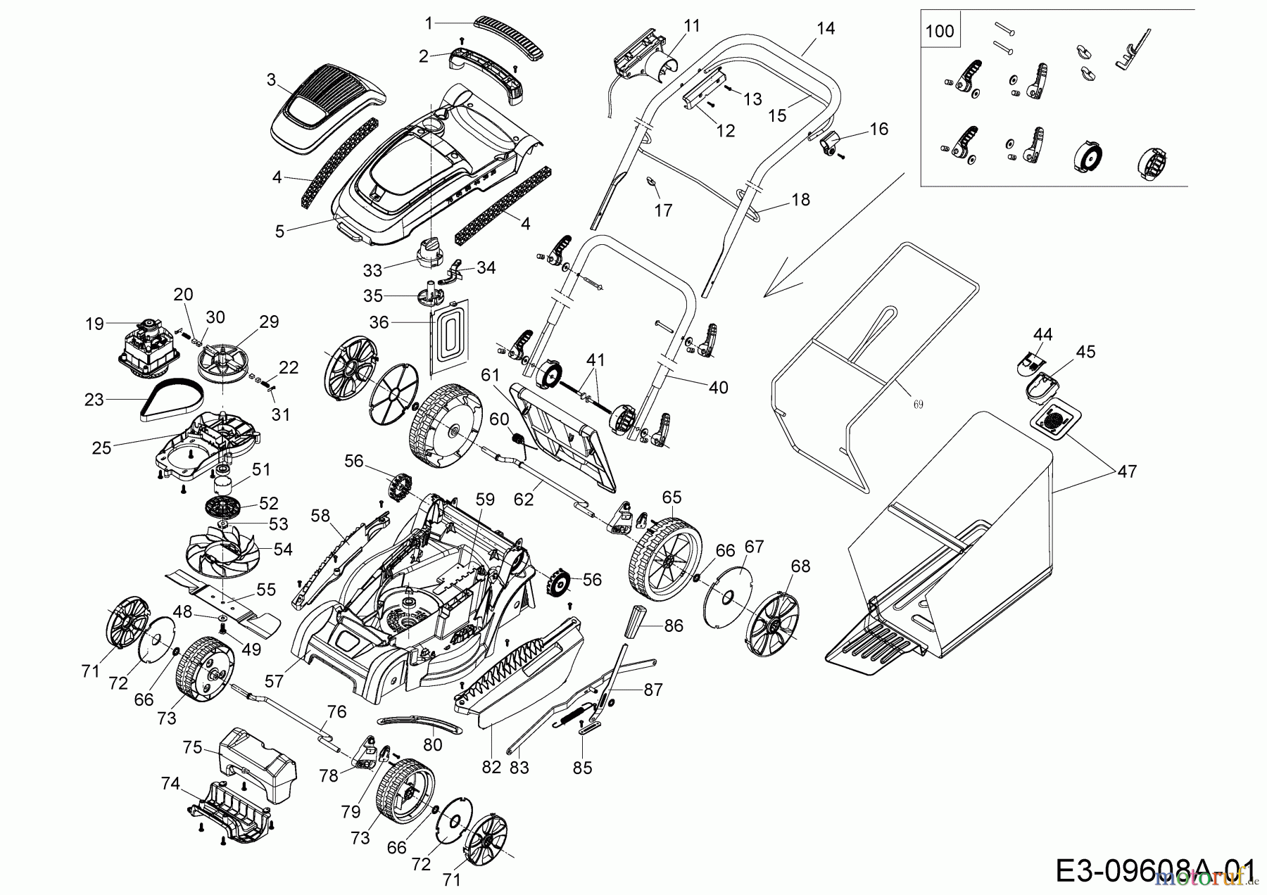 Wolf-Garten Elektromäher A 400 E 18AKMJL2C50  (2016) Grundgerät