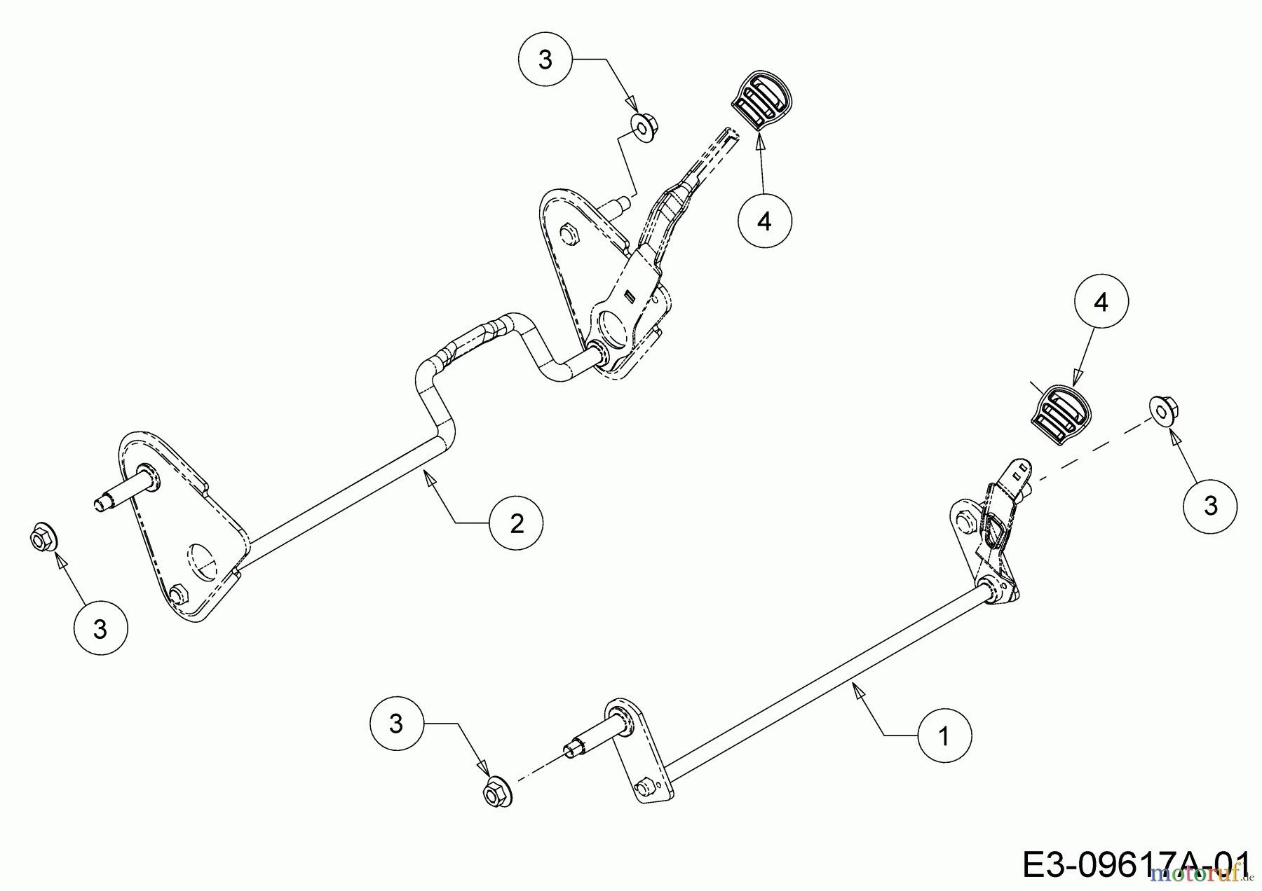 MTD Motormäher mit Antrieb Smart 46 SPB 12B-TA5B600 (2017) Achsen, Höhenverstellung