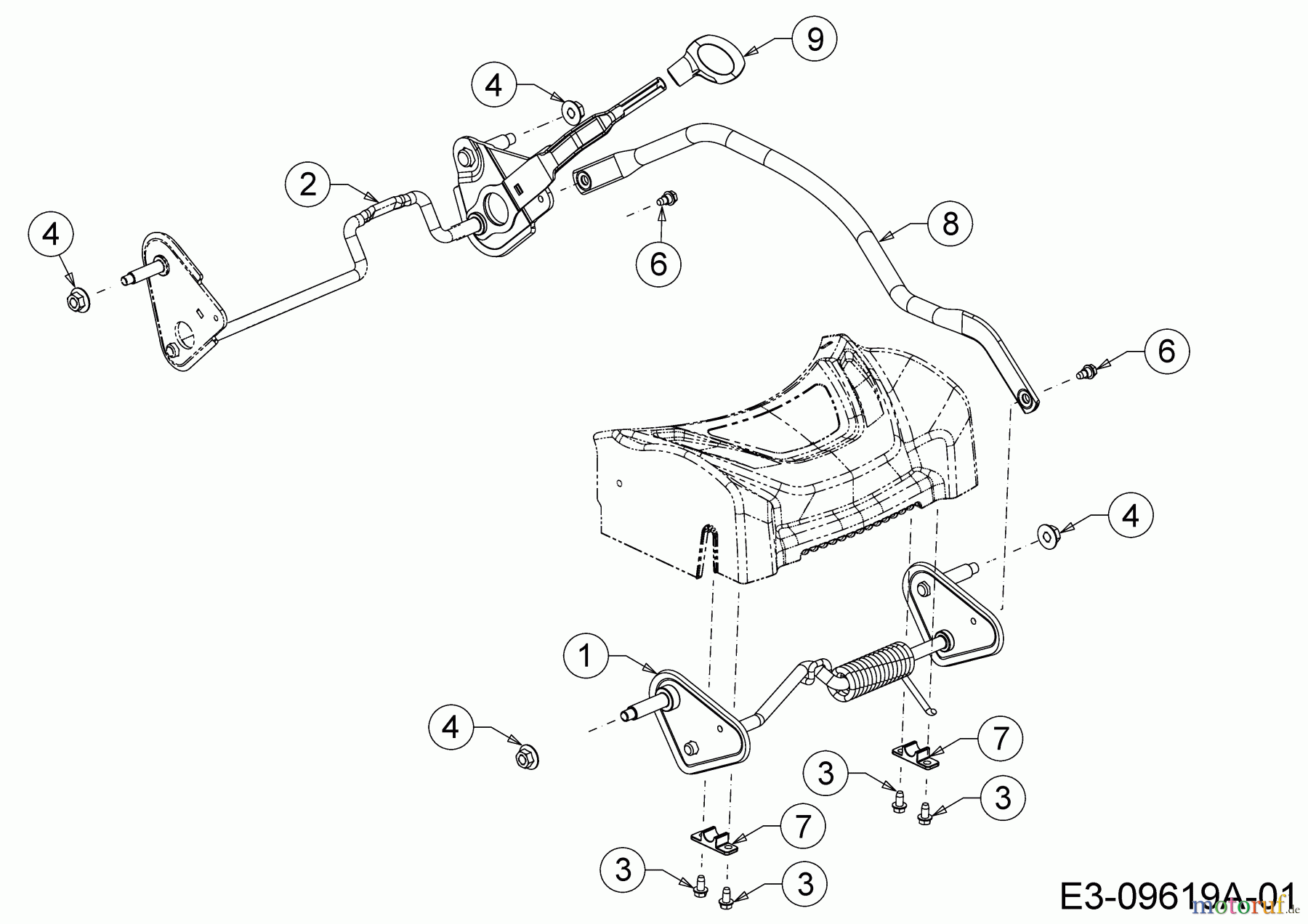 MTD Motormäher mit Antrieb Optima 46 SPHHW 12B-TH9Q600 (2016) Achsen, Höhenverstellung