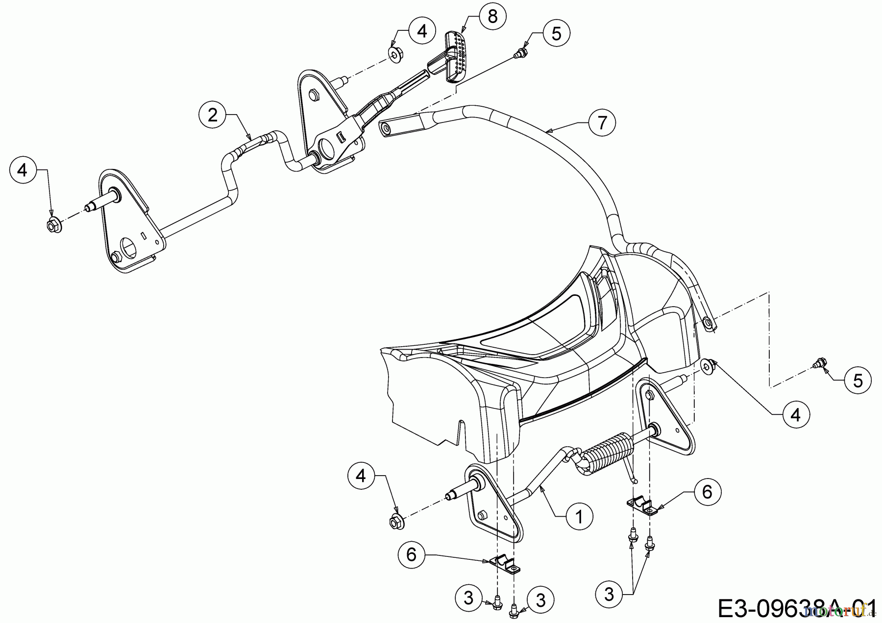 Cub Cadet Motormäher mit Antrieb CC 53 SPB V IS 12BGQ56J603 (2016) Achsen, Höhenverstellung