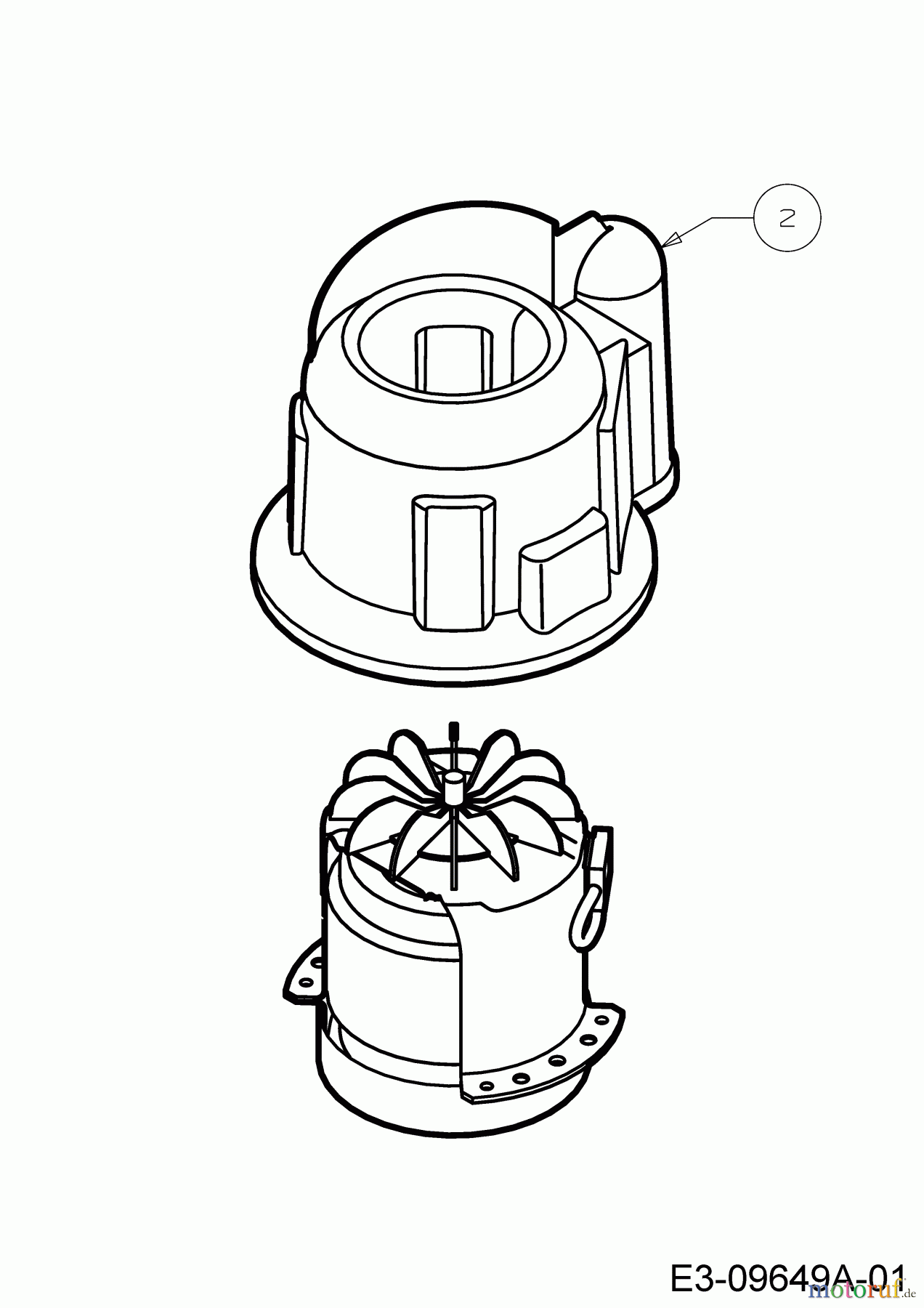 WOLF-Garten Expert Elektromäher Expert 37 E 18AWG1H-650 (2014) Luftführung Elektromotor