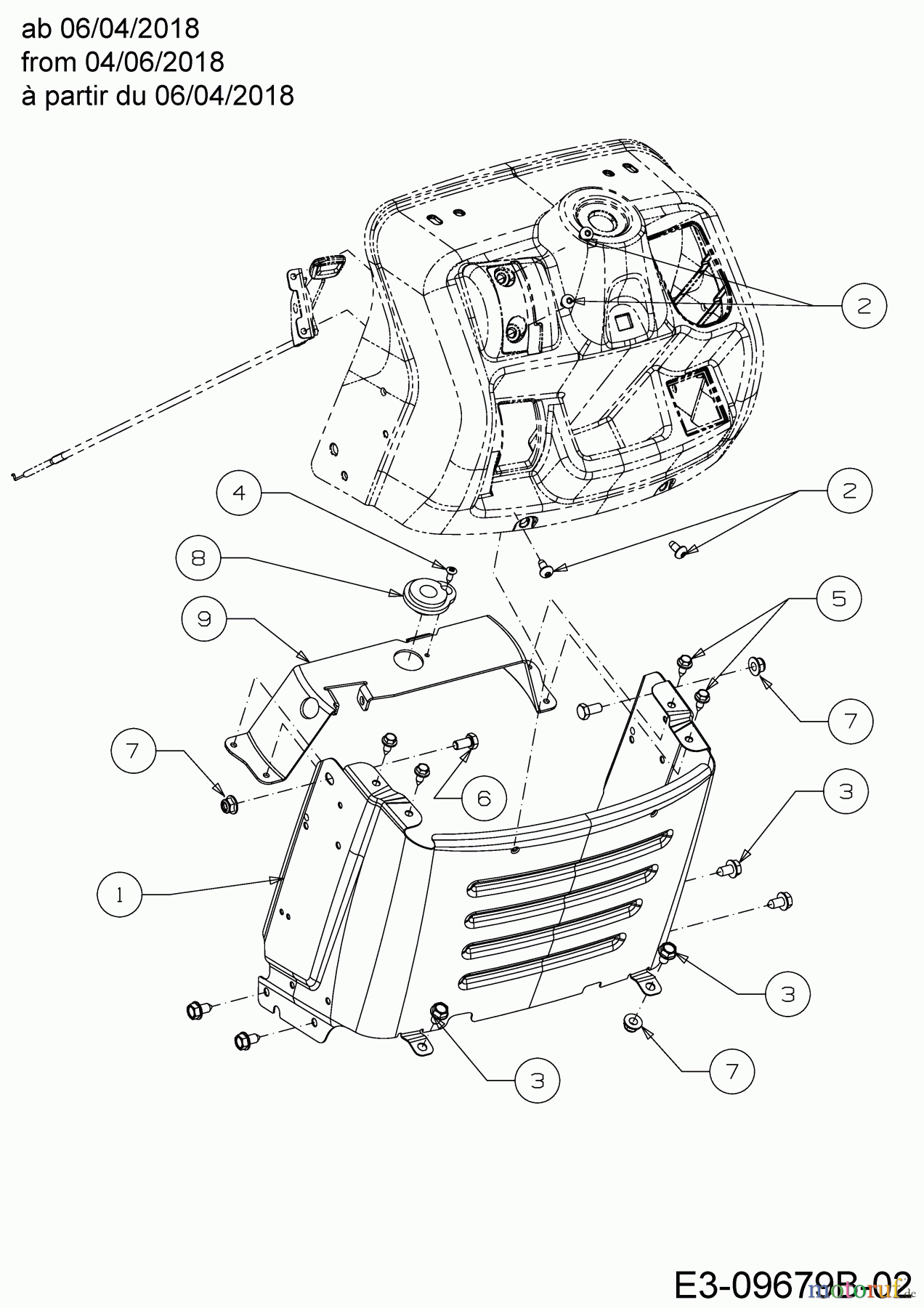 Cub Cadet Rasentraktoren LT3 PS107K 13AV79DG603  (2018) Armaturenbrett ab 06/04/2018