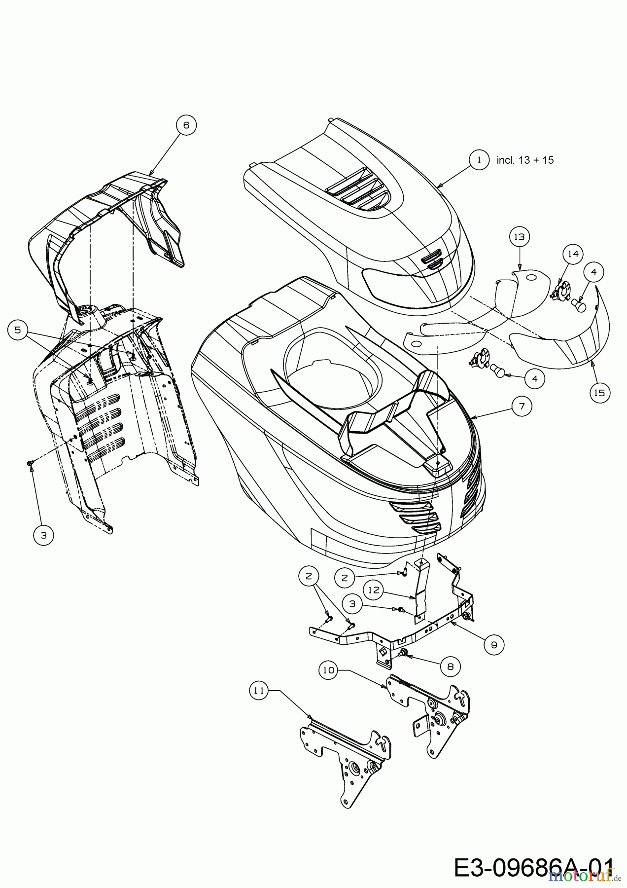 Black Edition Rasentraktoren 180-92 TWIN H 13AT71GE615 (2018) Motorhaube G-Style