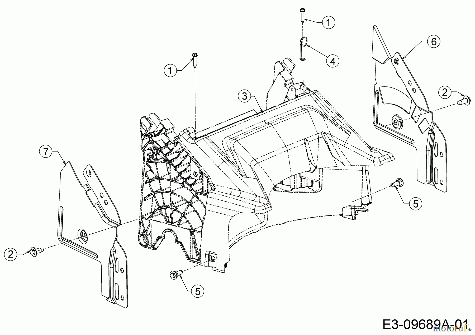  Cub Cadet Motormäher CC 53 POHW 11A-PTKC603  (2016) Abdeckung hinten, Holmbraketten