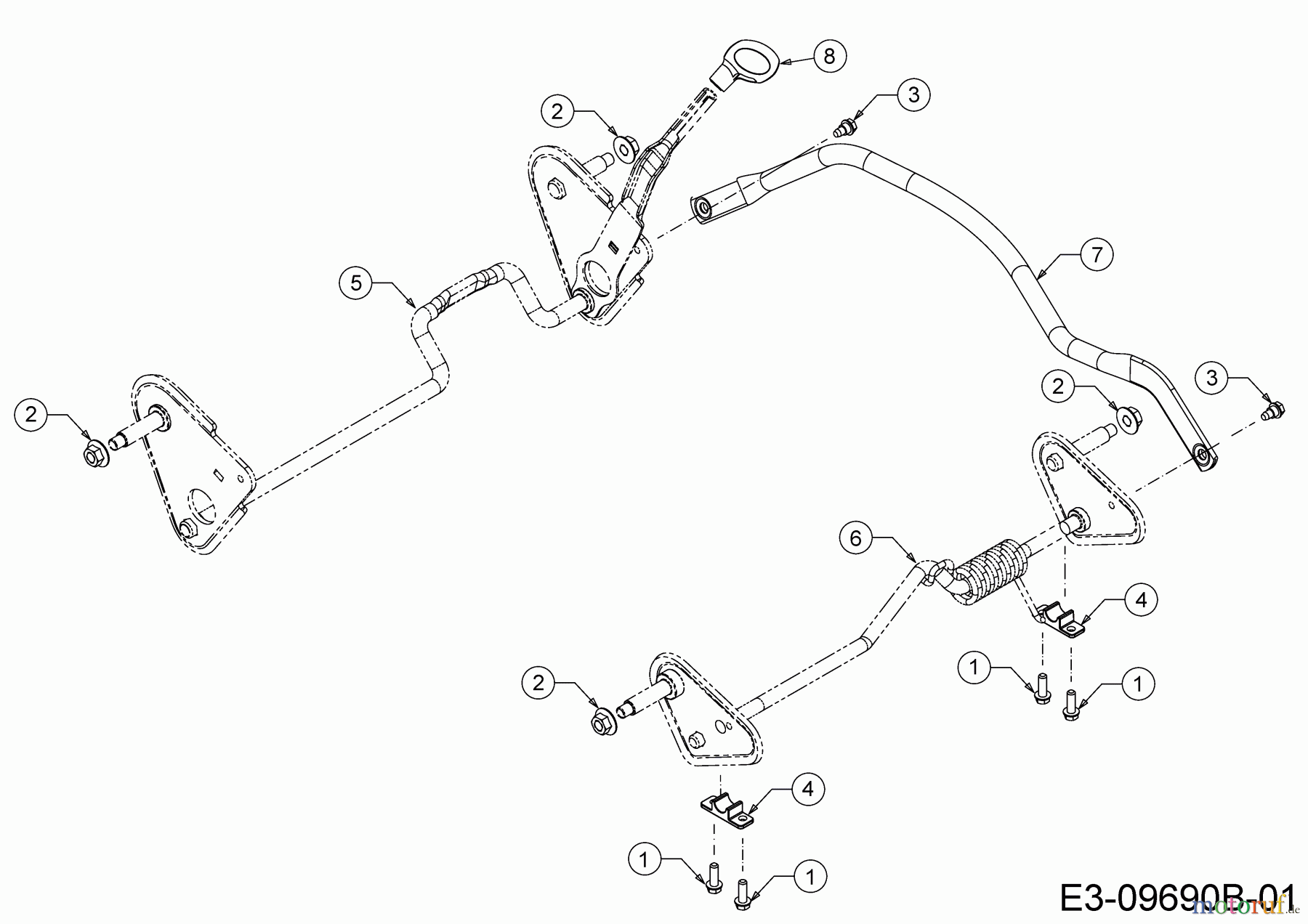 Cub Cadet Motormäher LM 1 DP 53 11B-PTKC603 (2017) Achshalter vorne, Achsen, Höhenverstellung