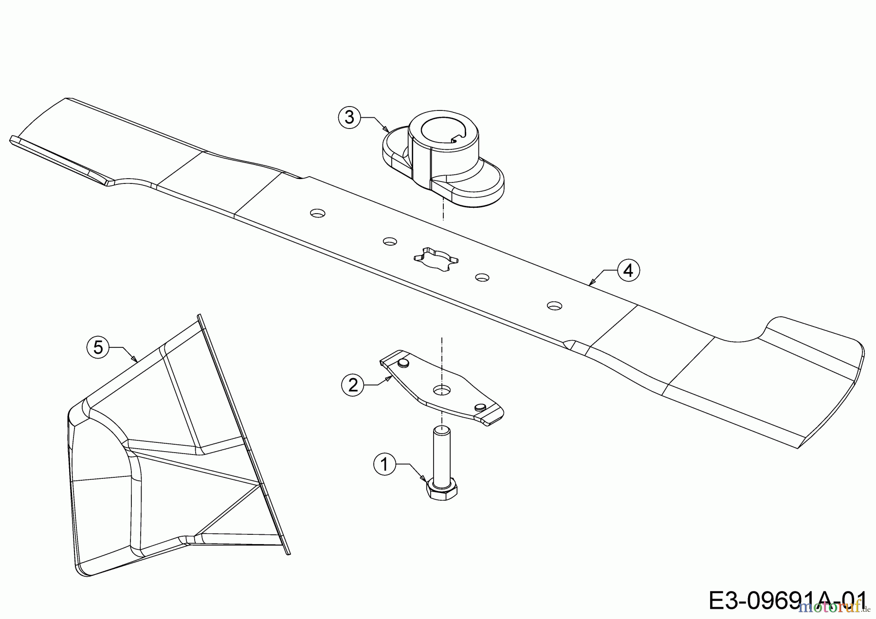 Cub Cadet Motormäher LM 1 DP 53 11B-PTKC603 (2017) Messer, Messeraufnahme, Mulchstopfen