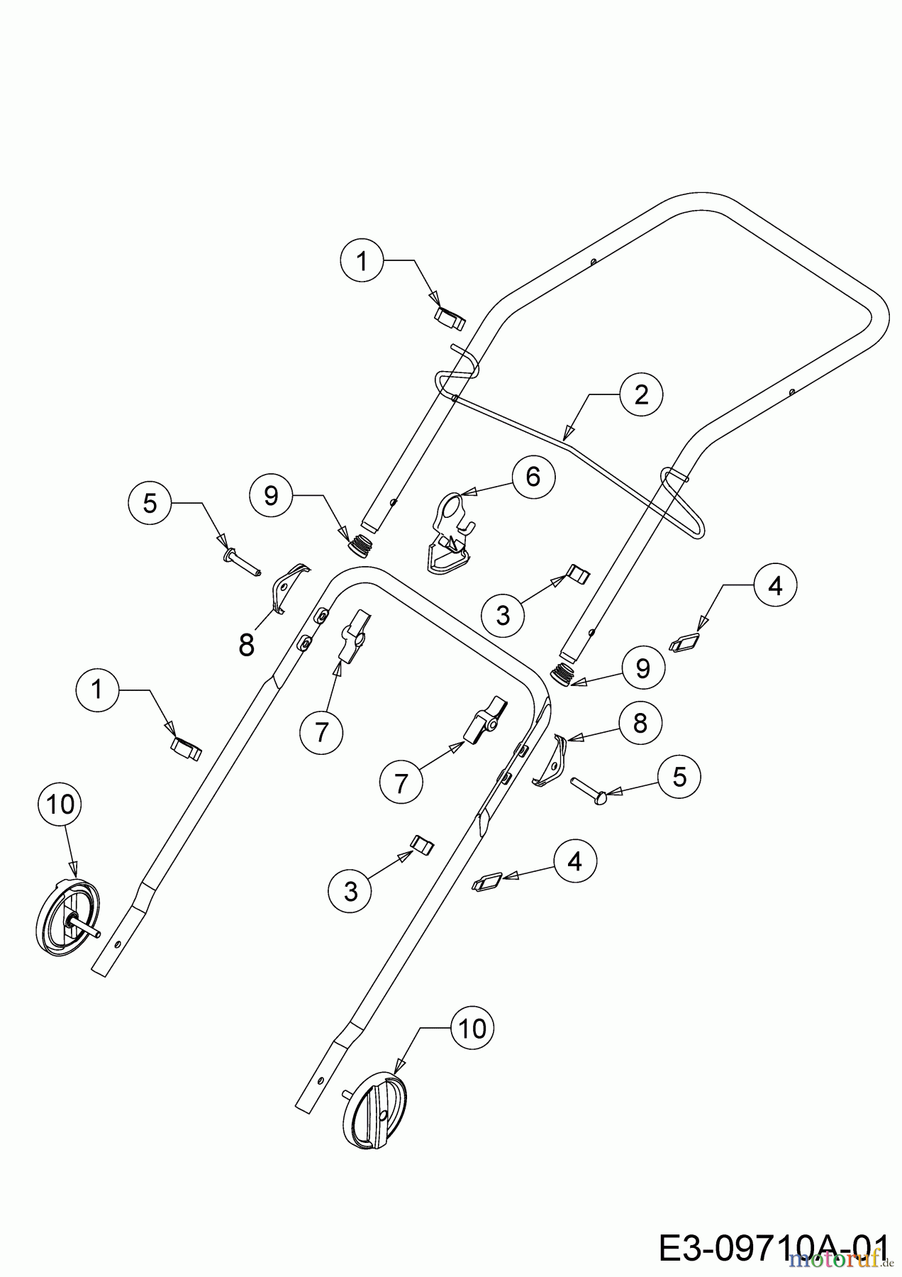 WOLF-Garten Expert Elektromäher mit Antrieb Expert 40 EA 18BRH1K-650 (2016) Befestigungsteile Holm