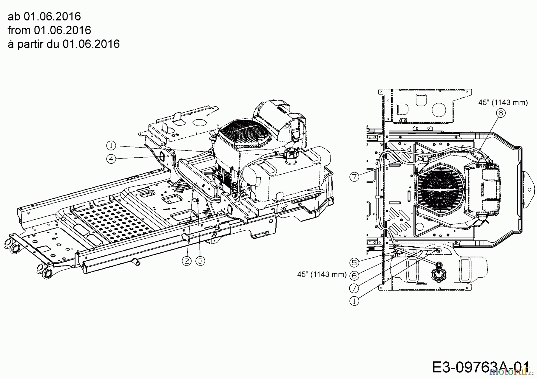 Cub Cadet Zero Turn Z-Force S 60 17BSDGHD010 (2016) Entlüftungsschlauch, Kraftstoffschlauch ab 01.06.2016