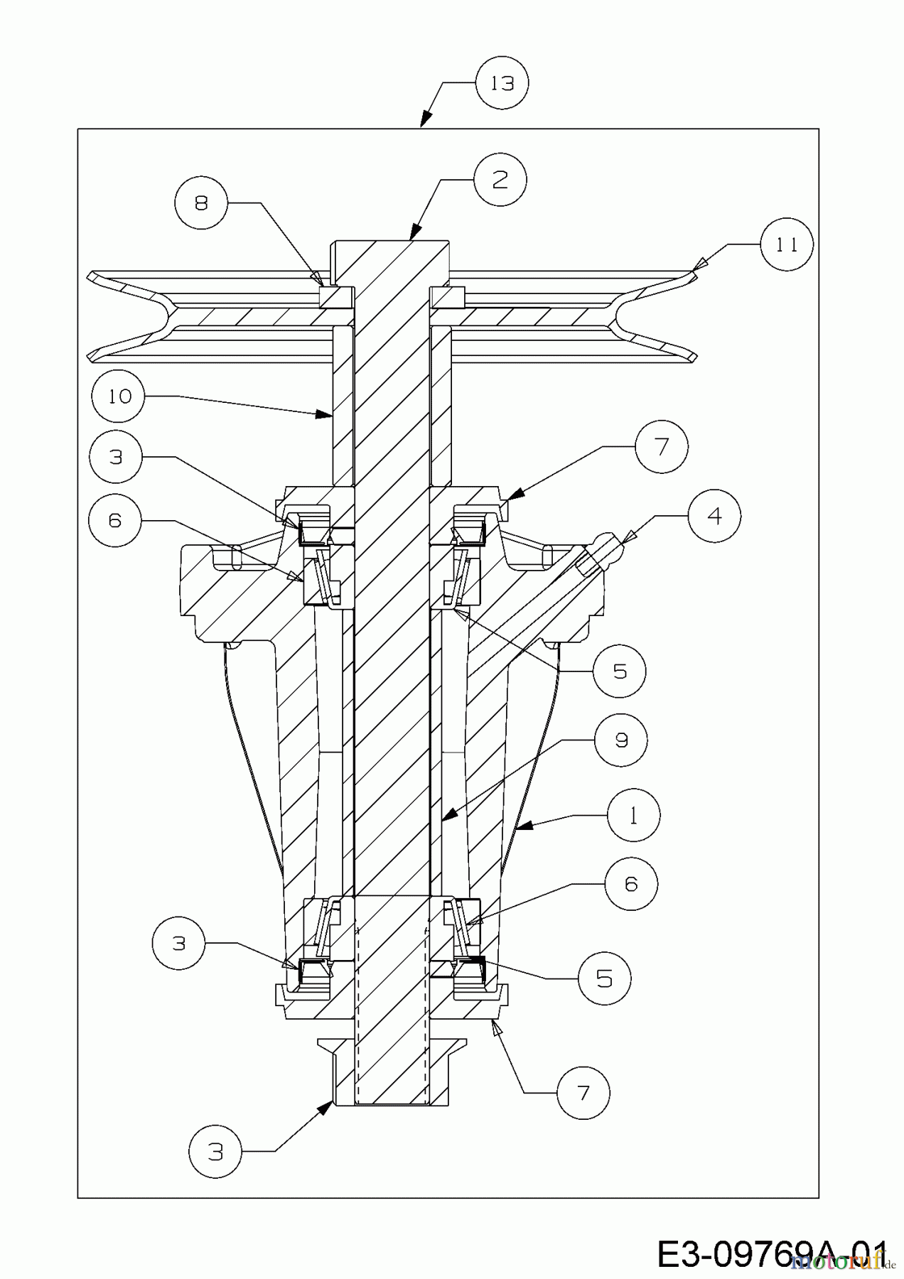 Cub Cadet Zero Turn Z-Force S 60 17BSDGHD010 (2016) Messerspindel 618-06076A
