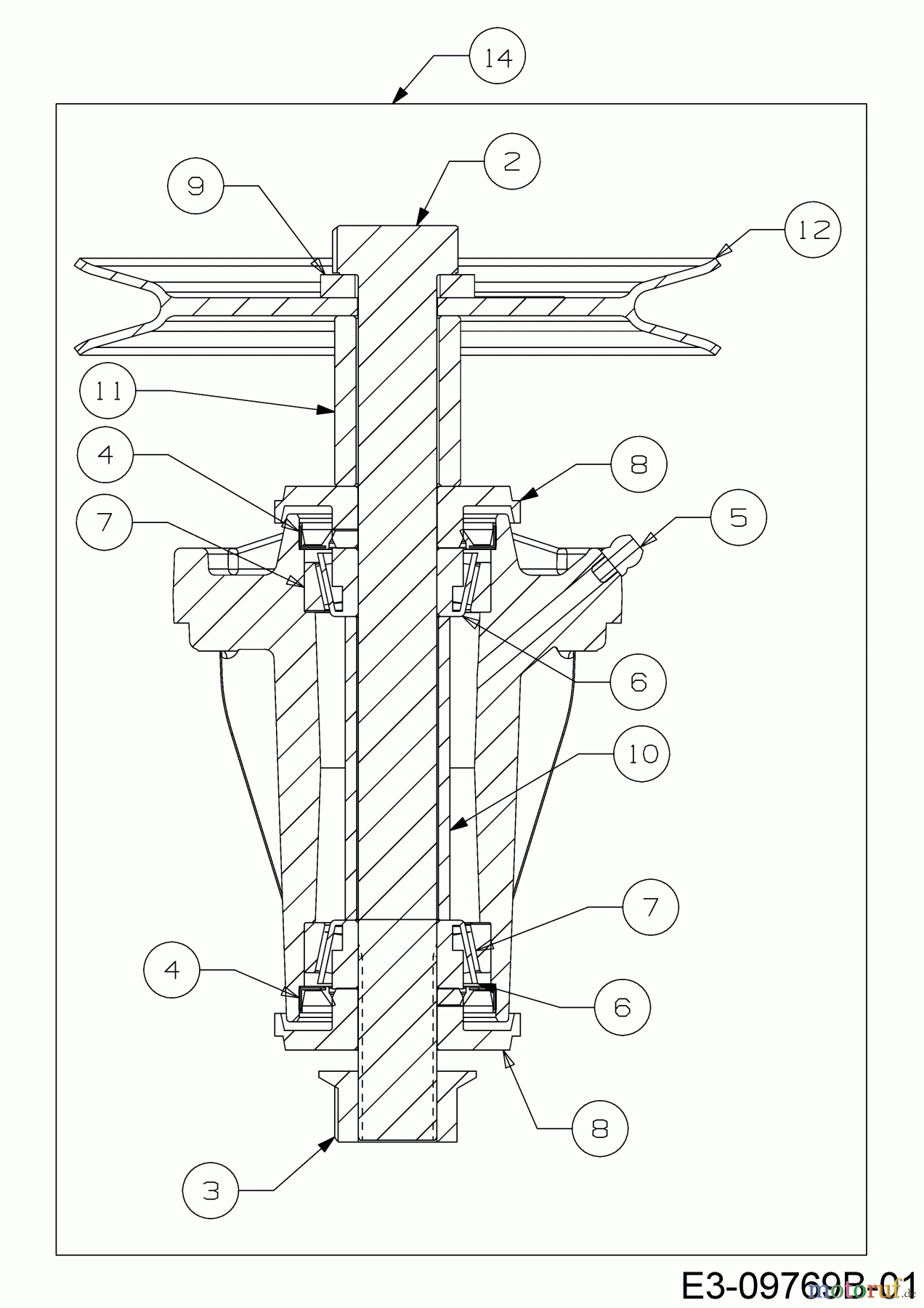  Cub Cadet Zero Turn Z-Force S 60 17BSDGHD010  (2018) Messerspindel 618-06076A