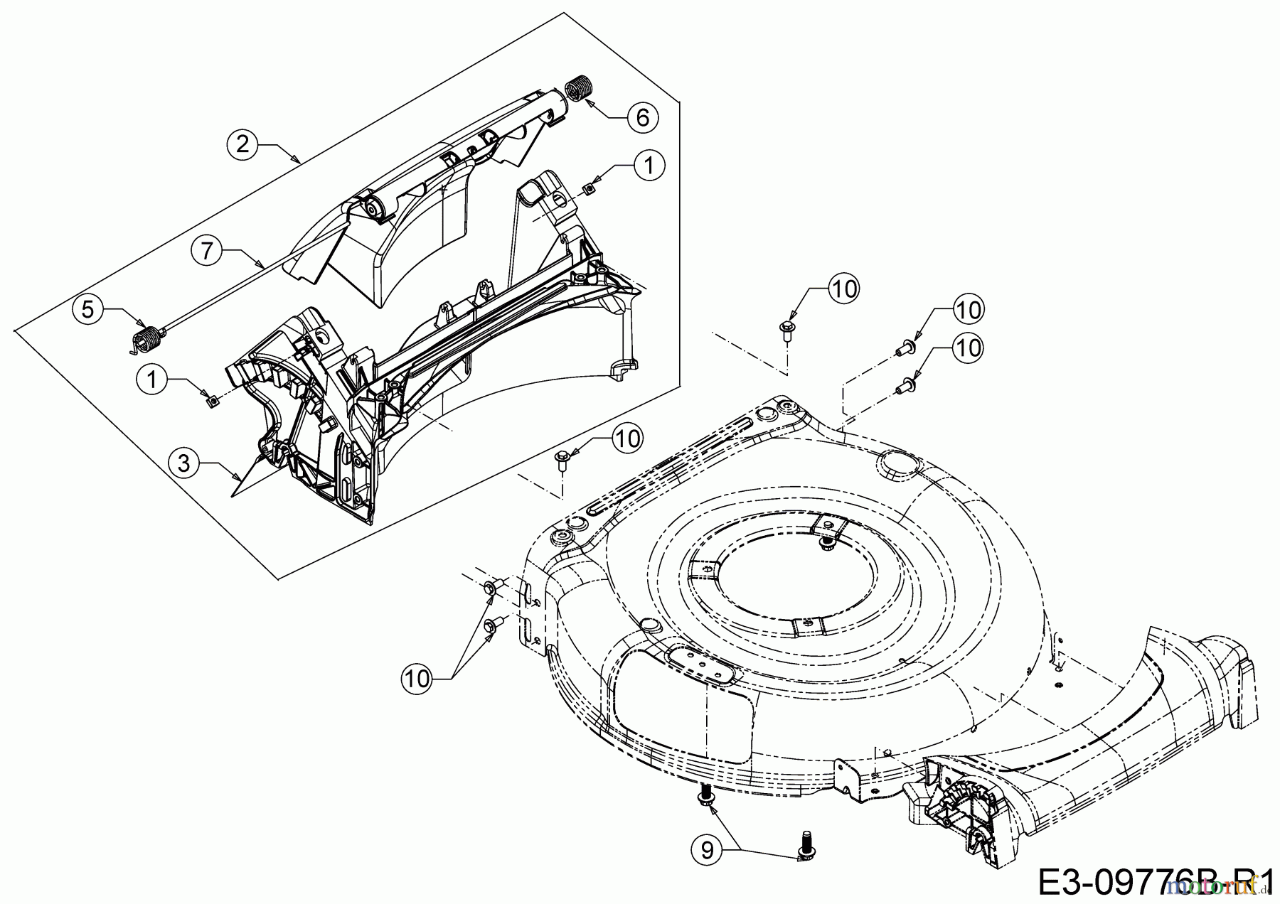  MTD Motormäher Y 650 PM 11A-B1S5329  (2018) Mähwerksgehäuse, Leitstück hinten