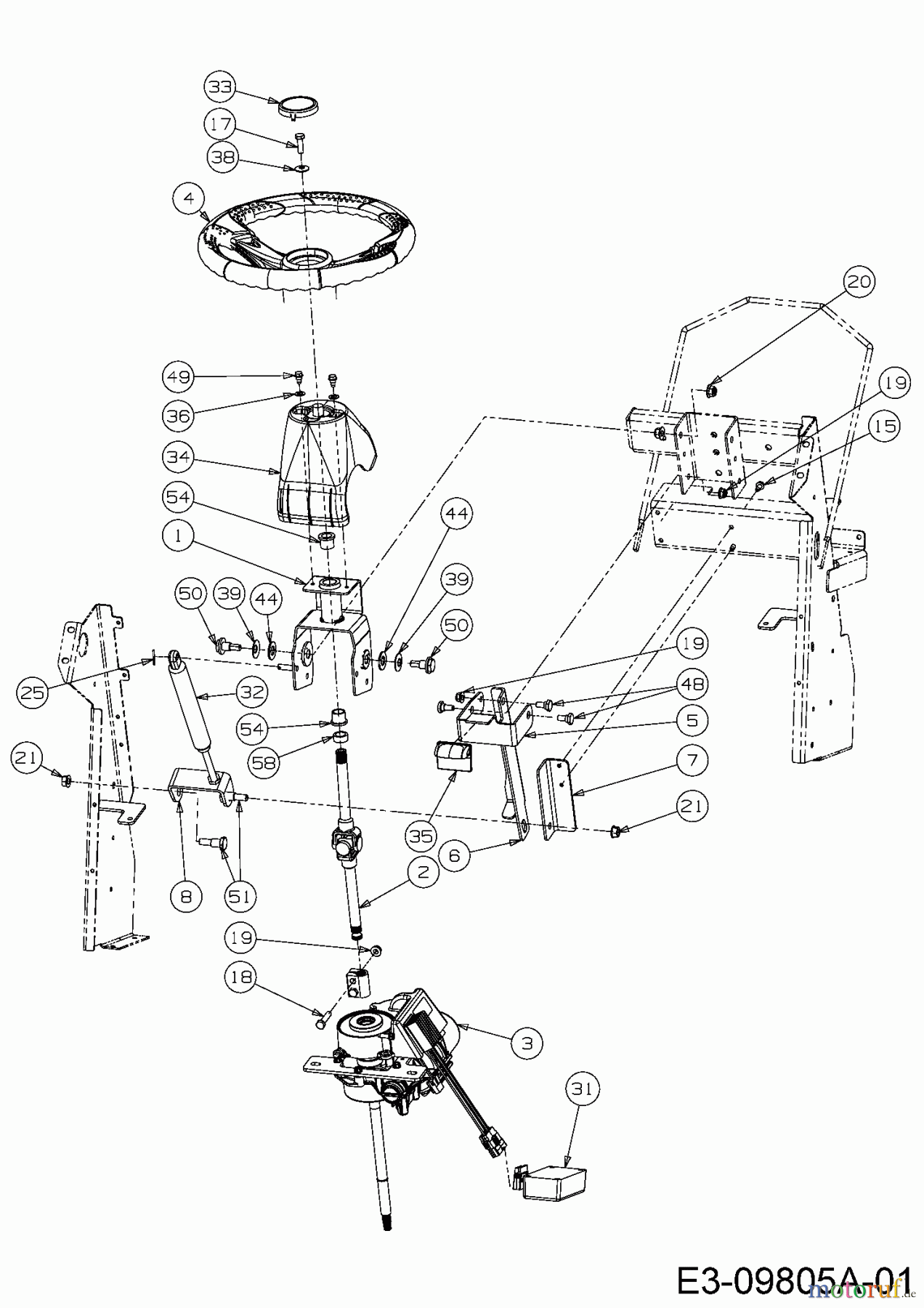  Cub Cadet Gartentraktoren GTX 2100 14A-3GE-603  (2016) Lenkgetriebe, Lenkrad, Lenksäule