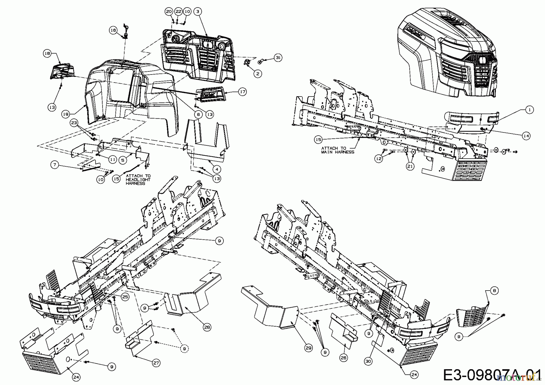  Cub Cadet Gartentraktoren GTX 2100 14A-3GE-603  (2016) Motorhaube A-Style