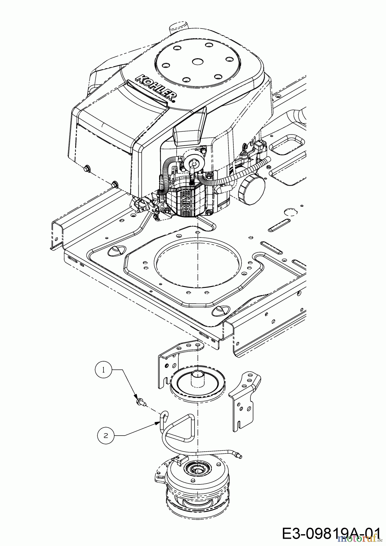 Cub Cadet Zero Turn Pro Z 100-54 53AWEFJA330 (2016) Keilriemenführung Motor
