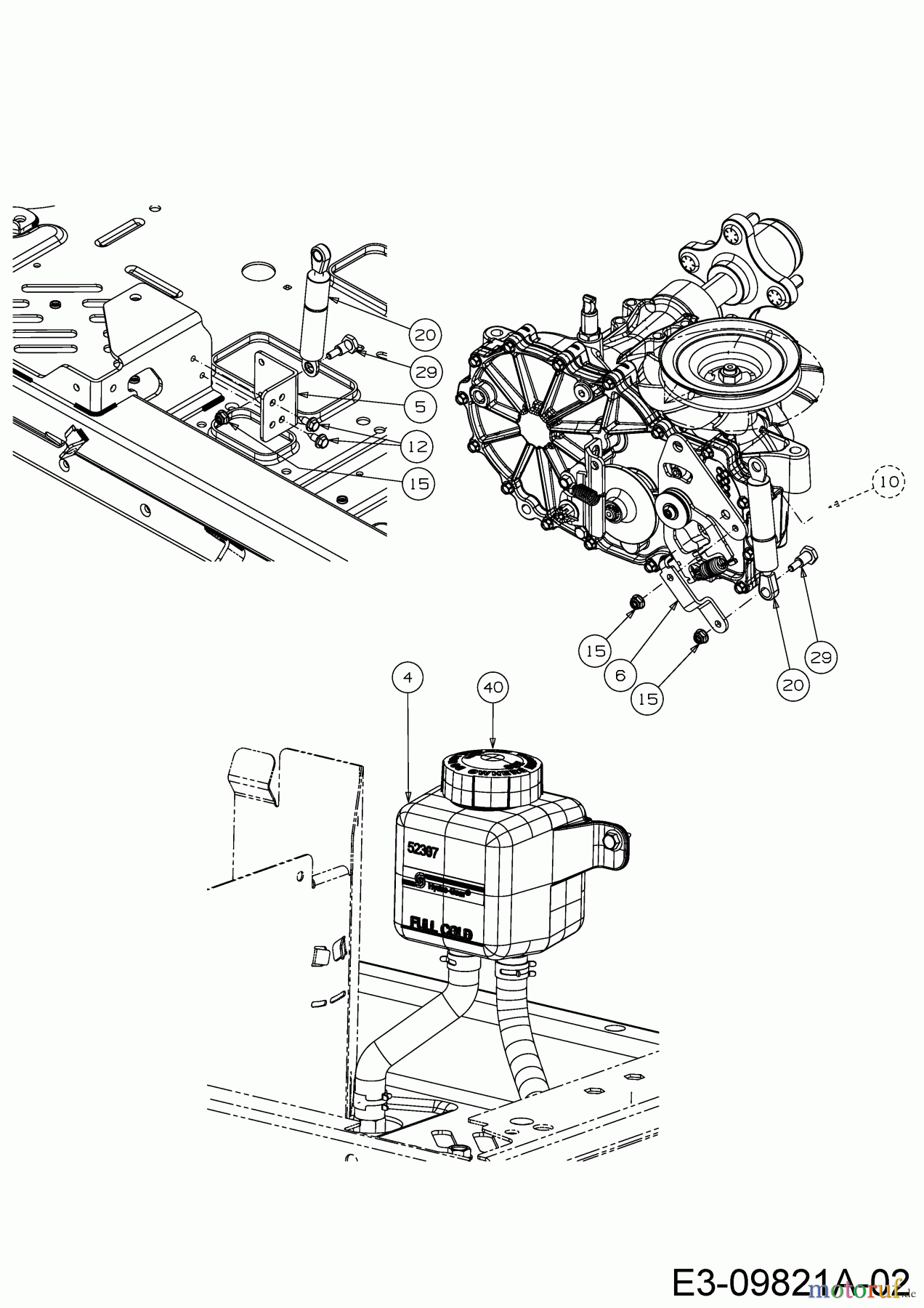 Cub Cadet Zero Turn Z1 137 53AWEFJA603 (2017) Ausgleichsbehälter, Hydraulikzylinder