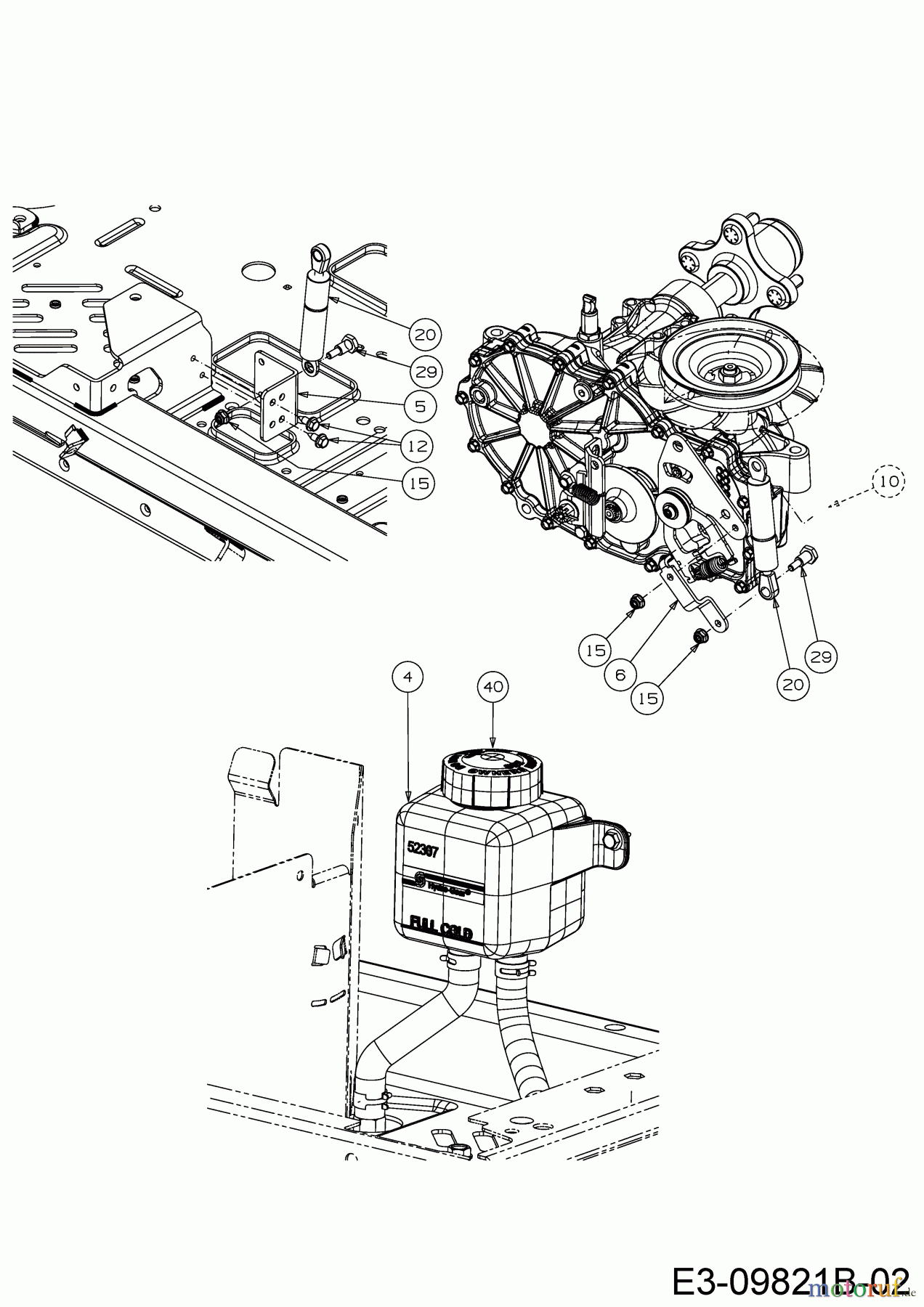 Cub Cadet Zero Turn Pro Z 100-48 53AWEFJF330 (2018) Ausgleichsbehälter, Hydraulikzylinder