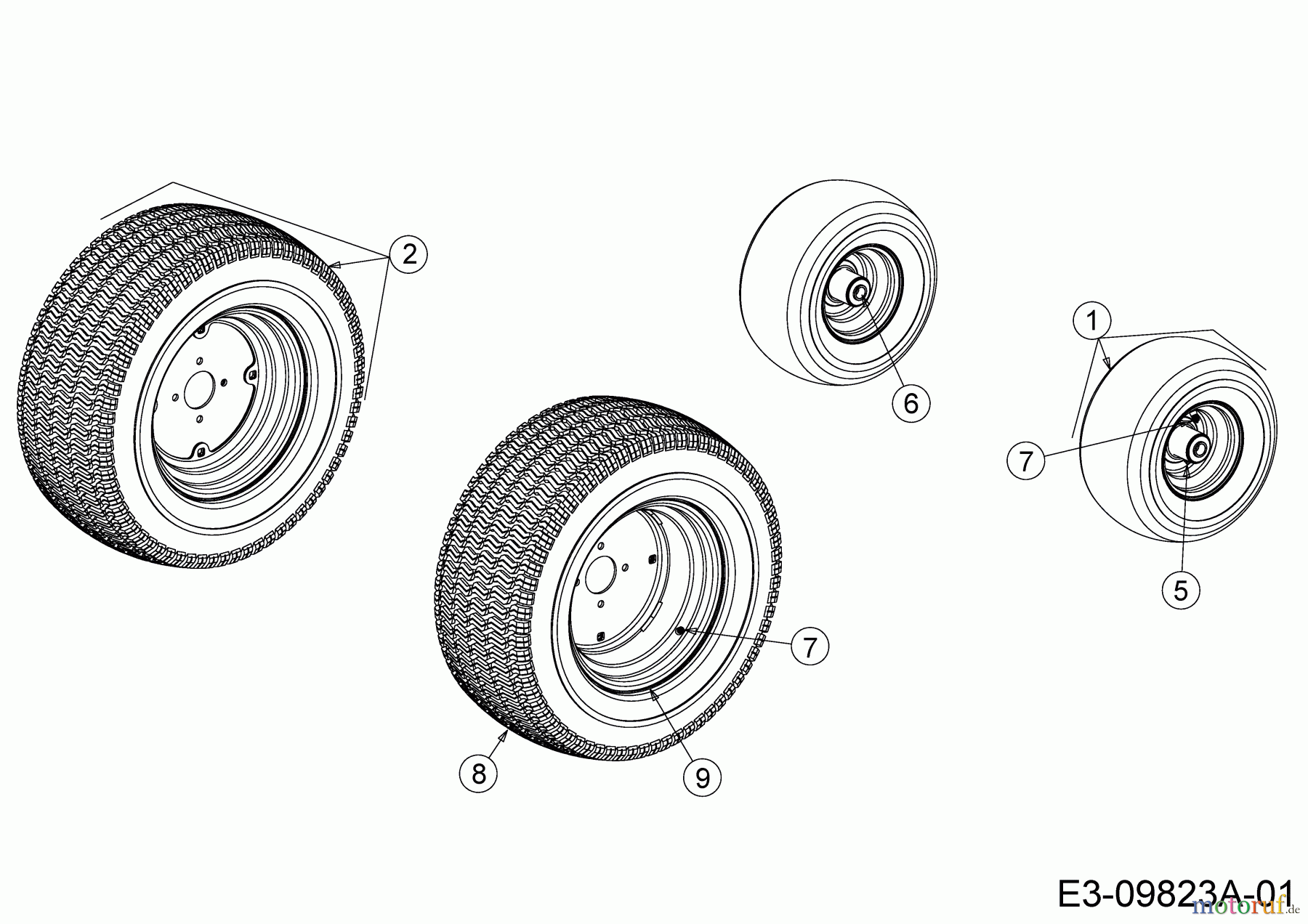 Cub Cadet Zero Turn Pro Z 100-48 53AWEFJF330 (2016) Räder 13x6.5 / 23x10.5