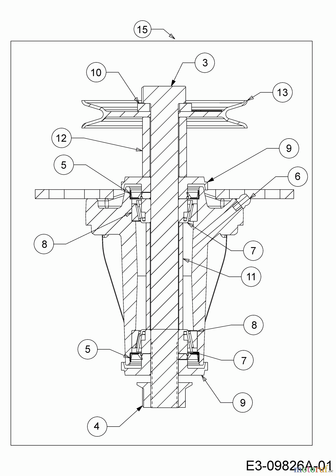 Cub Cadet Zero Turn Pro Z 100-48 53AWEFJF330 (2016) Messerspindel 618-07256