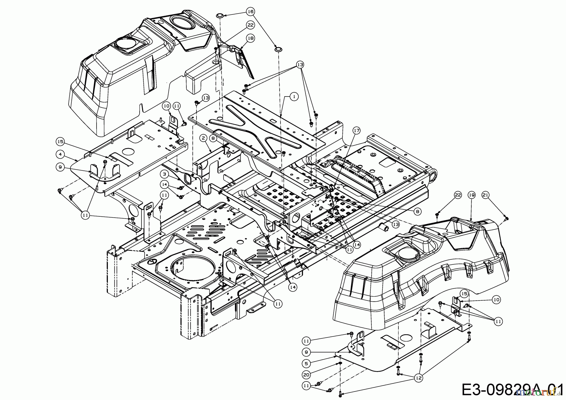 Cub Cadet Zero Turn Pro Z 100-48 53AWEFJF330 (2016) Sitzplatte, Trägerplatte Tank, Tankverkleidung