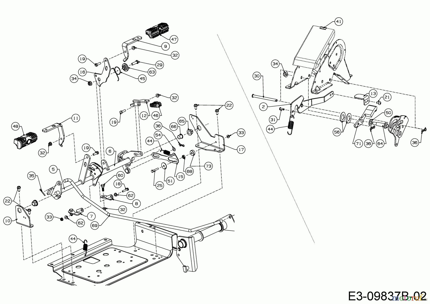 Cub Cadet Zero Turn Z1 137 53AWEFJA603 (2017) Pedale