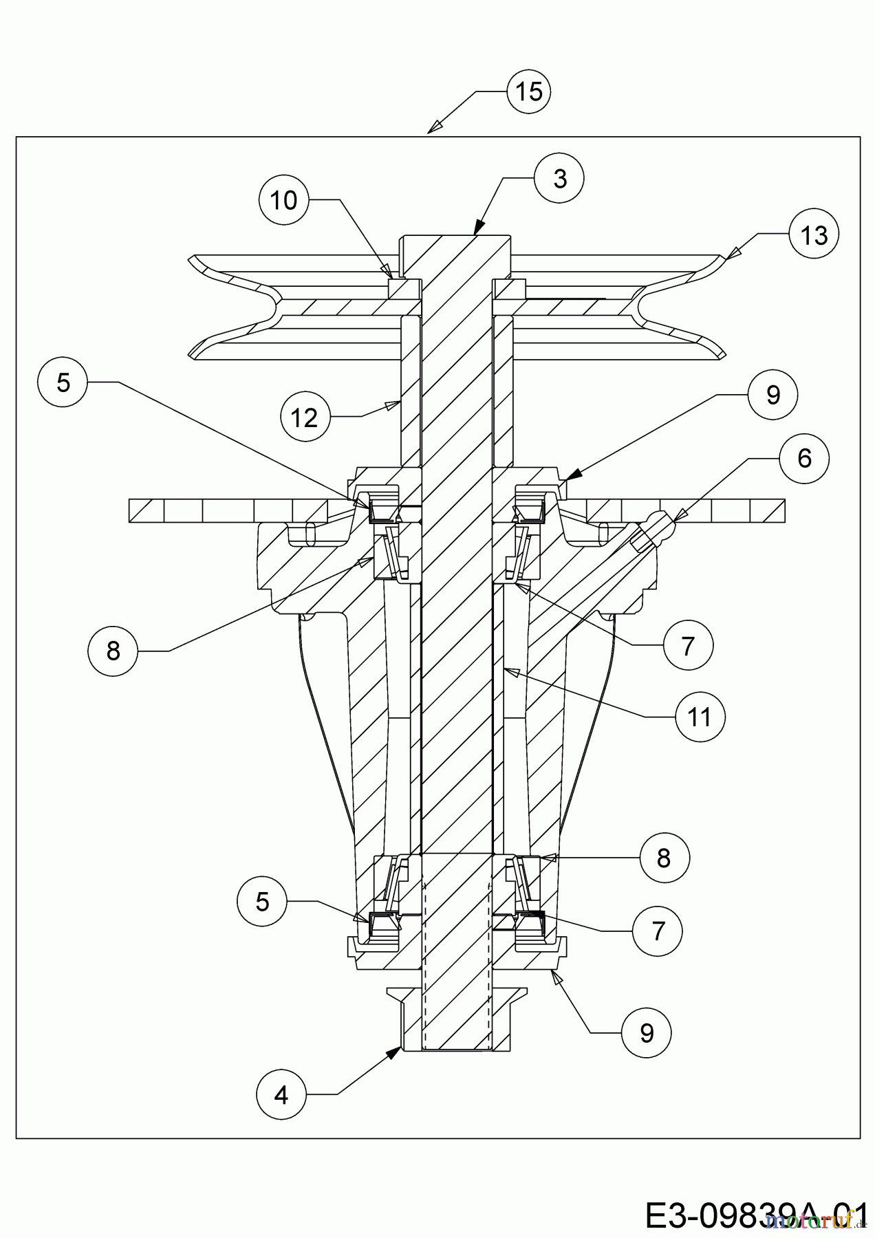Cub Cadet Zero Turn Z1 137 53AWEFJA603 (2017) Messerspindel 618-07255