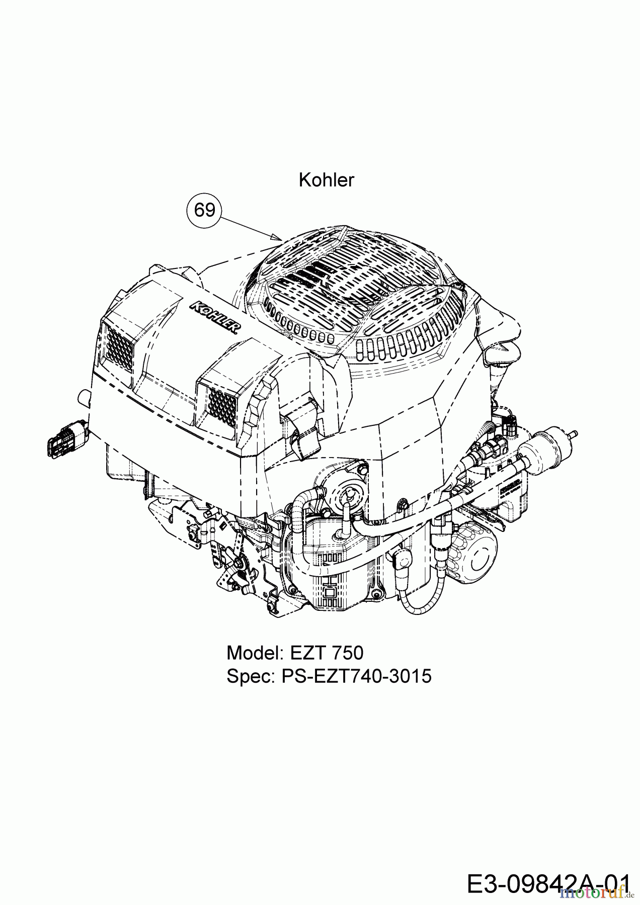 Cub Cadet Zero Turn Pro Z 100-54 53AWEFJA330 (2016) Motor Kohler