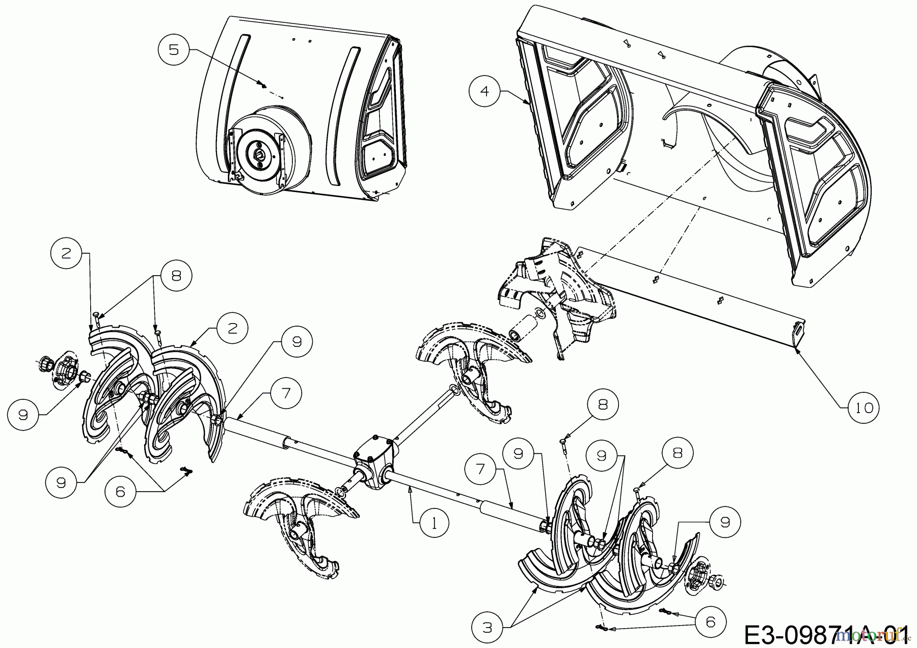 Cub Cadet Schneefräsen 730 HDTDE 31AY77KZ603  (2017) Schnecke, Schneckenantrieb