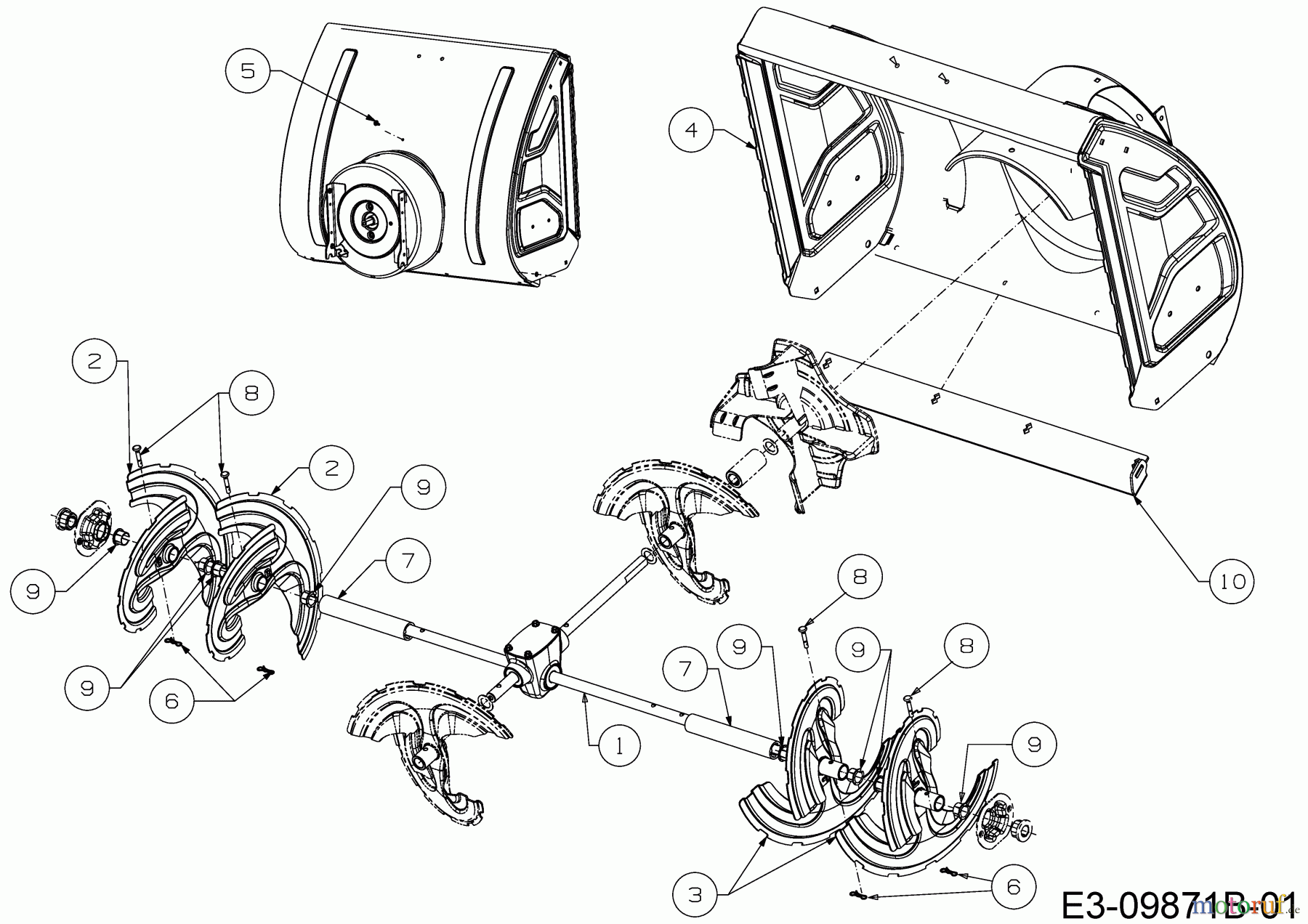  Cub Cadet Schneefräsen 730 HD TDE 31AY77KZ603  (2018) Schnecke, Schneckenantrieb