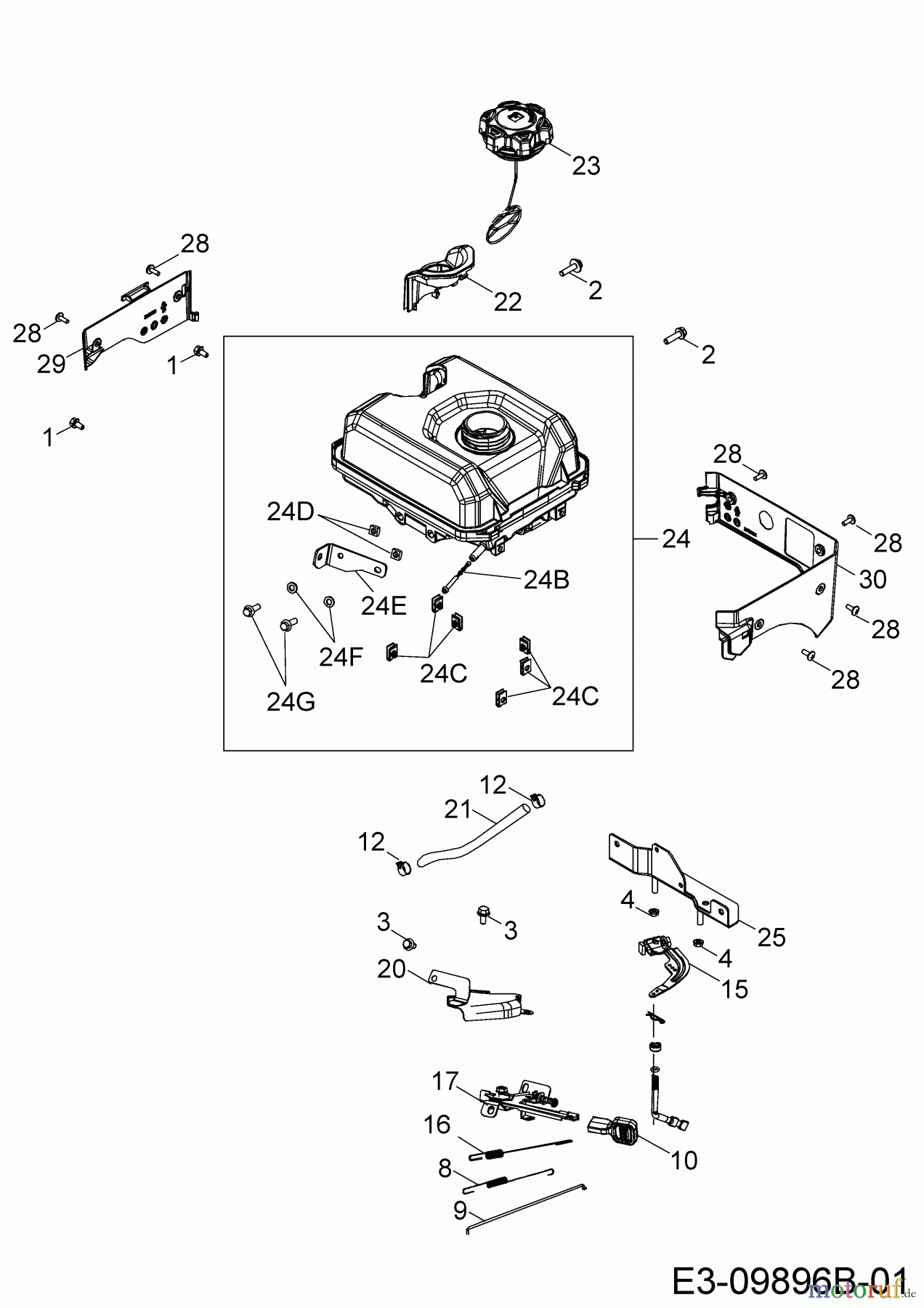  MTD-Motoren Horizontal 670-WHA 752Z670-WHA  (2019) Regelung, Tank