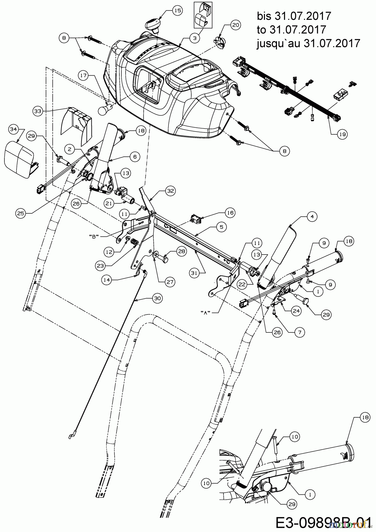  Cub Cadet Schneefräsen 524 SWE 31AW53LR603  (2018) Armaturenbrett ab 31.07.2017
