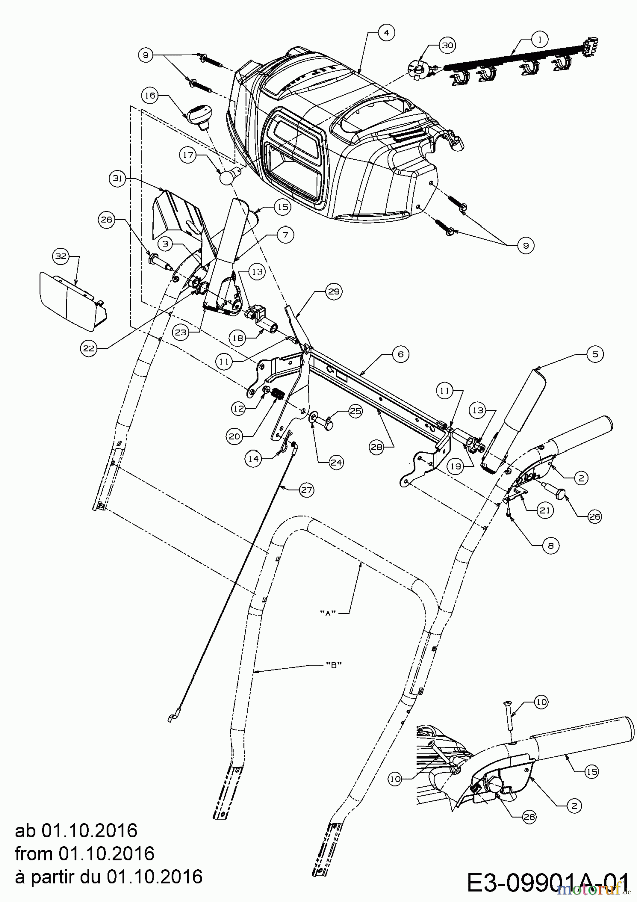  MTD Schneefräsen Optima ME 66 31AY54T3678  (2017) Armaturenbrett ab 01.10.2016
