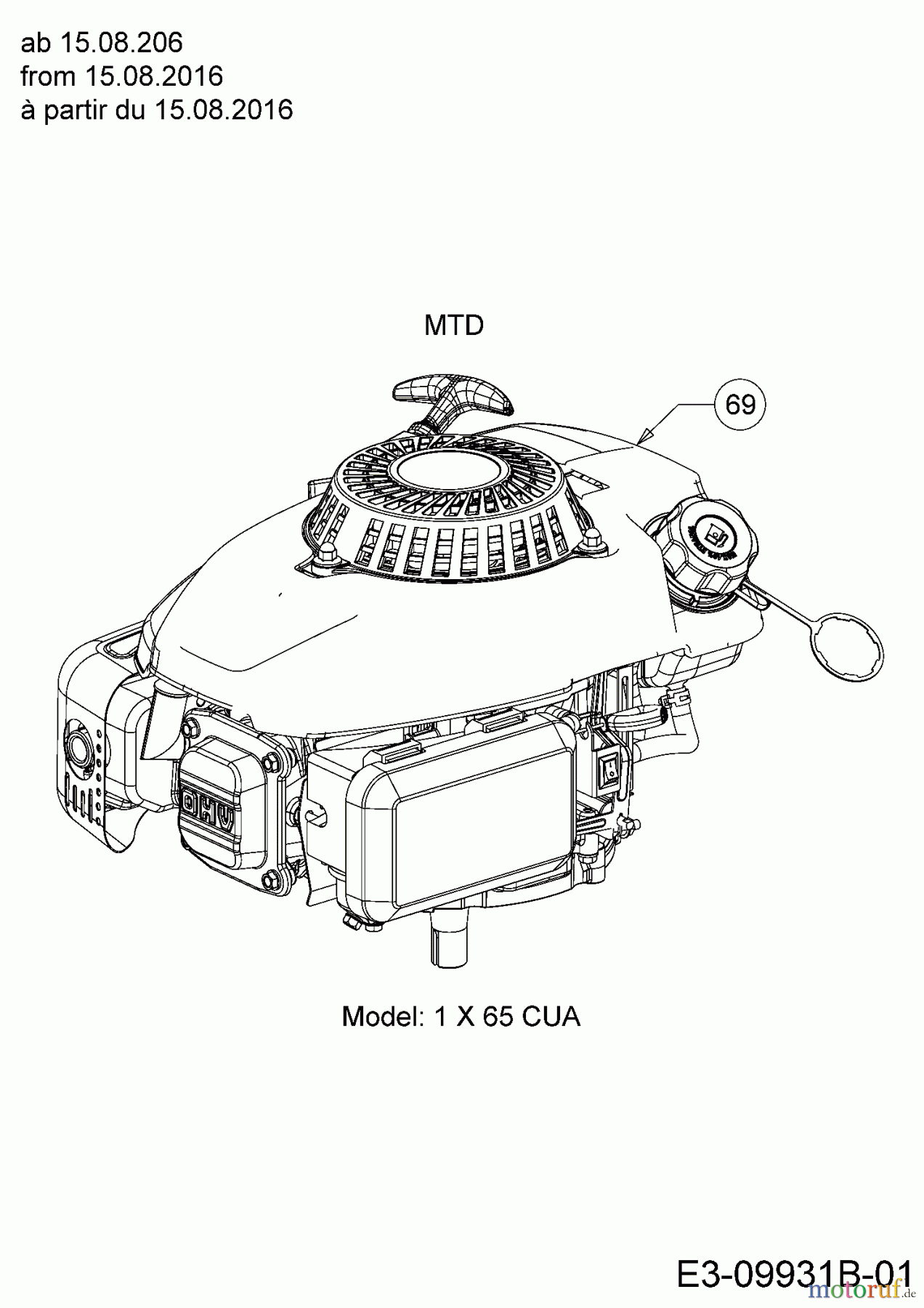 Troy-Bilt Laubsauger mit Häckselfunktion CSV 070 24A-07MP766 (2016) Motor MTD ab 15.08.206