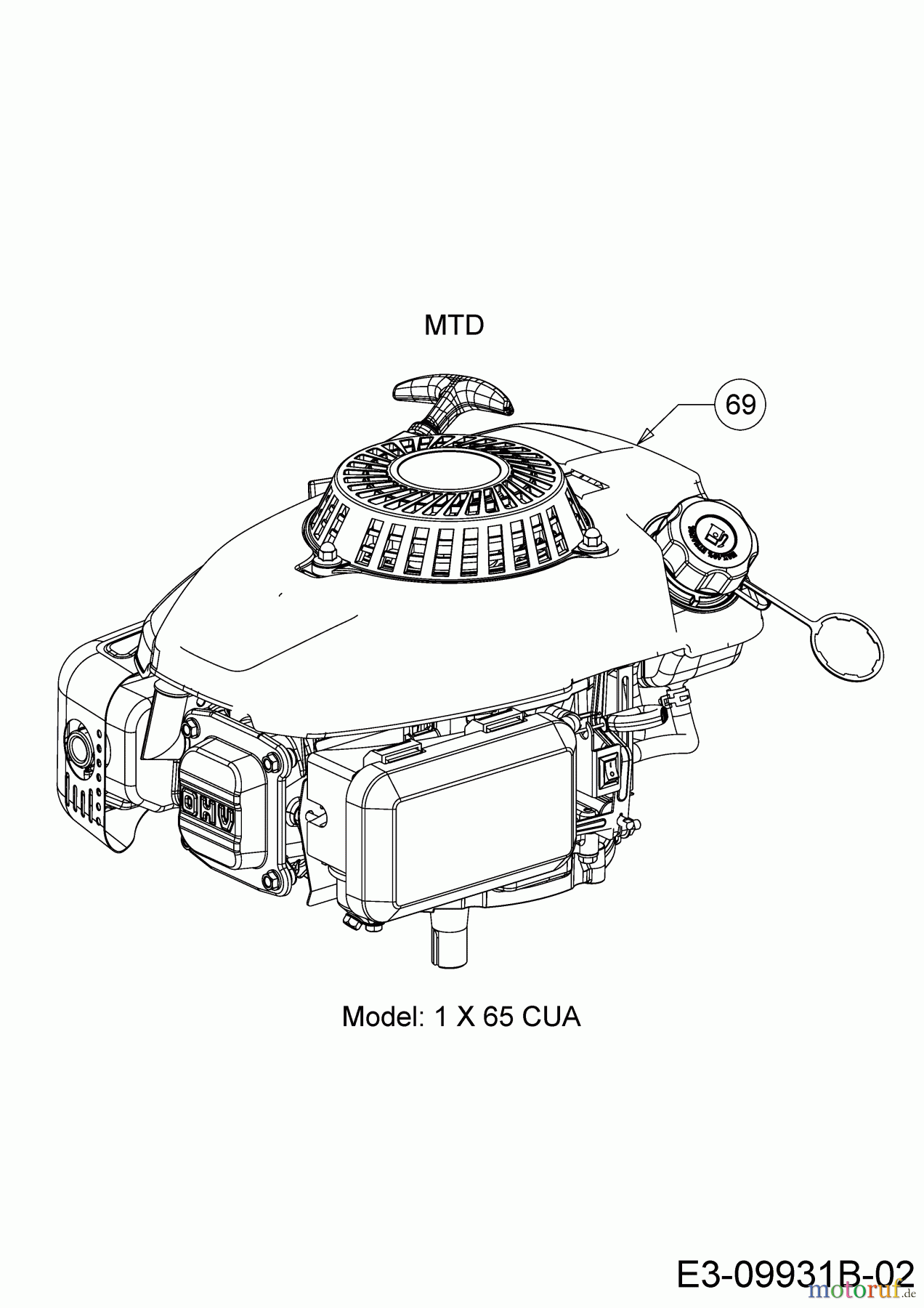 Cub Cadet Laubsauger mit Häckselfunktion CSV 050 24B-05MP710  (2017) Motor MTD