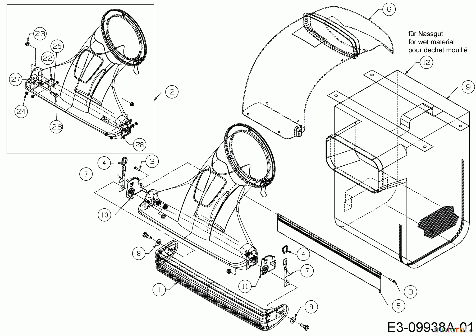 MTD Laubsauger mit Häckselfunktion 202 24A-202K678 (2017) Fangsack, Saugdüse