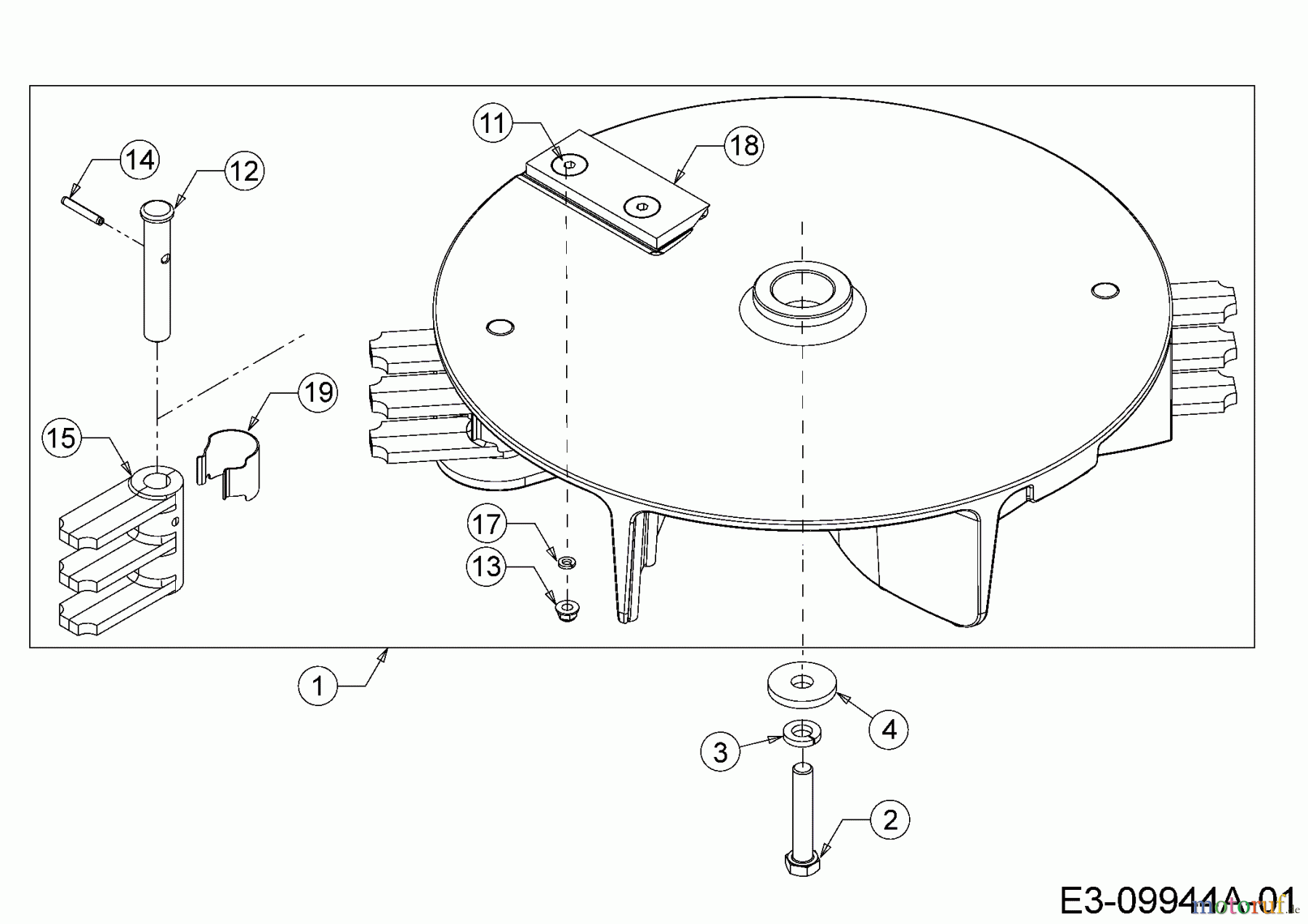 Troy-Bilt Laubsauger mit Häckselfunktion CSV 070 24A-07MP766 (2015) Messerträger mit Messern