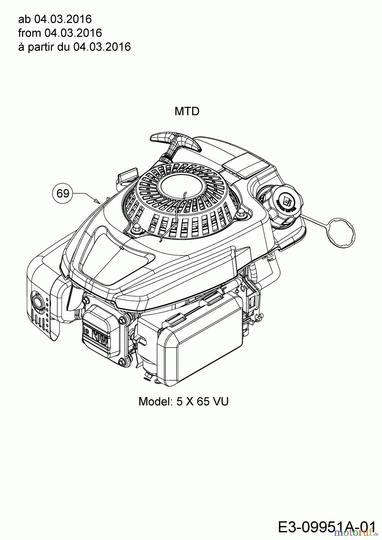 Cub Cadet Motorfadenmäher ST 100 25A-262J710 (2018) Motor MTD ab 04.03.2016
