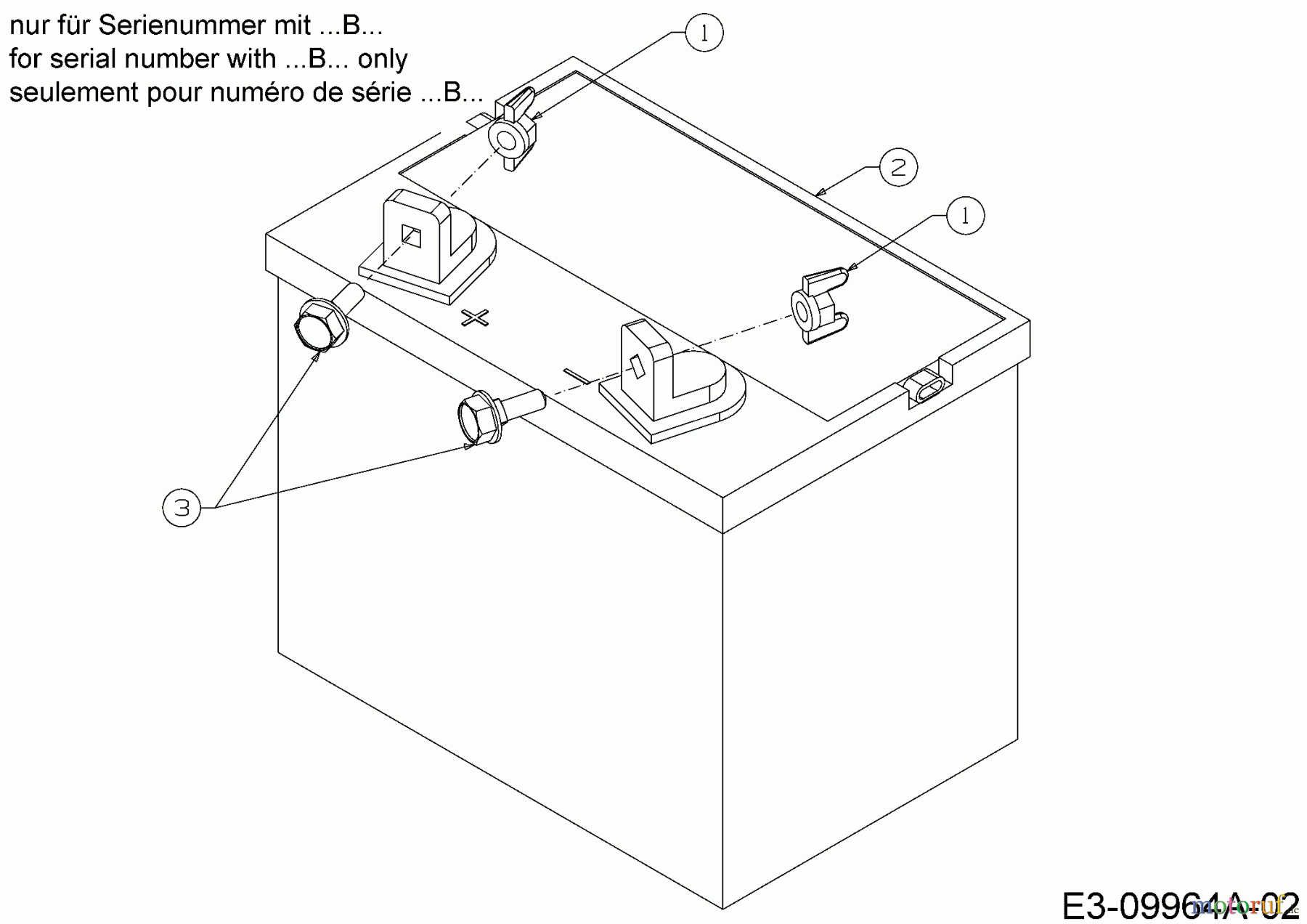  Lux Tools Rasentraktoren RT 135-96 S 13BH77TF694  (2014) Batterie nur für Serienummer mit ...B…
