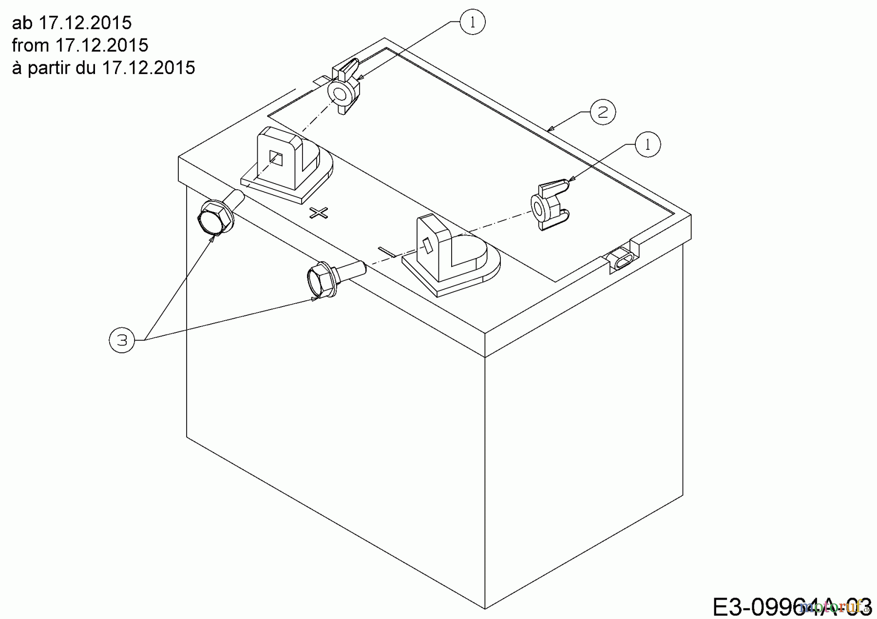 Cub Cadet Rasentraktoren CC 1023 HNK 13HQ91AN330 (2016) Batterie ab 17.12.2015