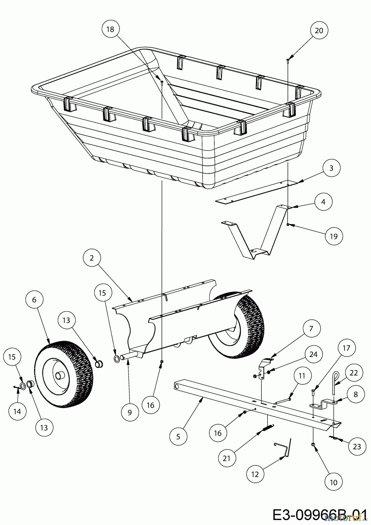 MTD Zubehör Zubehör Garten- und Rasentraktoren Anhänger 45-05191 (196-831-000) 196-831-000 (2018) Grundgerät