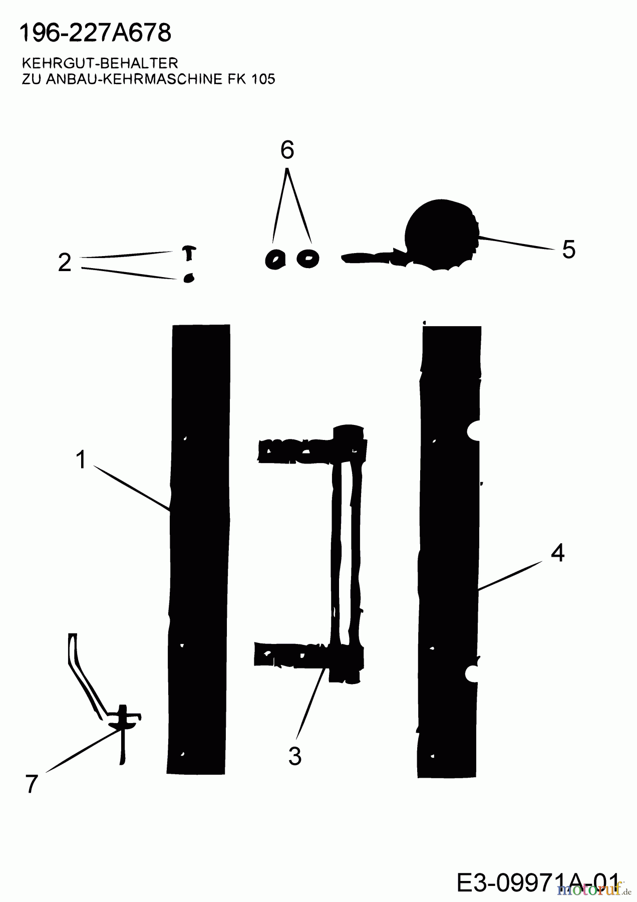 MTD Zubehör Zubehör Garten- und Rasentraktoren Kehrgutbehälter für FK 105 196-227A678 (2018) Kehrgutbehälter