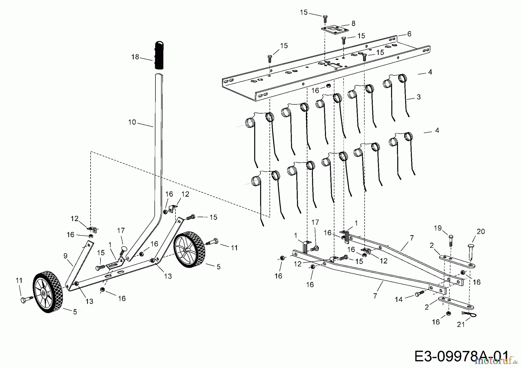  MTD Zubehör Zubehör Garten- und Rasentraktoren Rasenlüfter 45-02941  (190-526-000) 190-526-000  (2017) Grundgerät