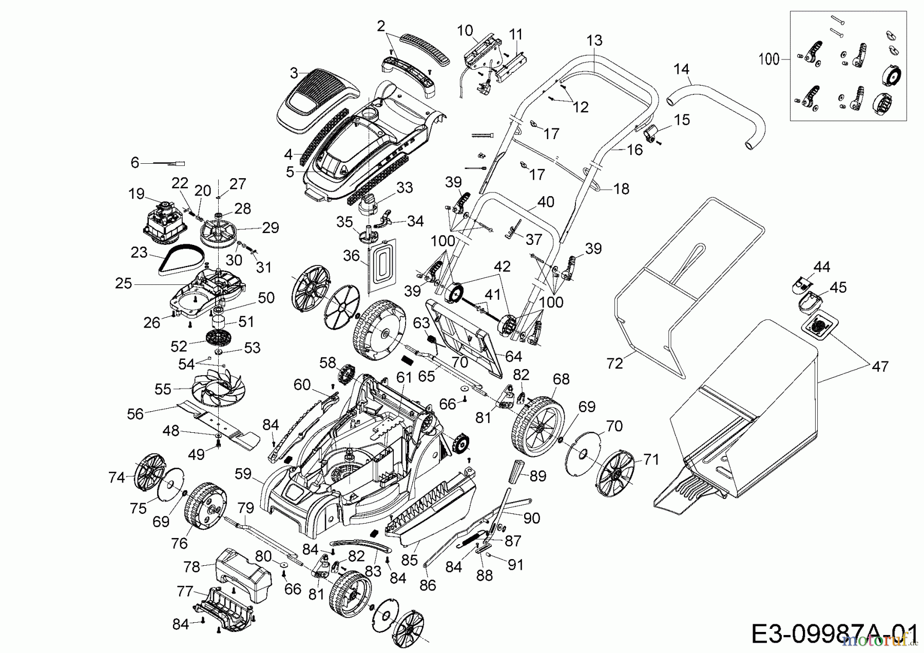 Wolf-Garten Elektromäher A 340 E 18AKEQS2650  (2017) Grundgerät
