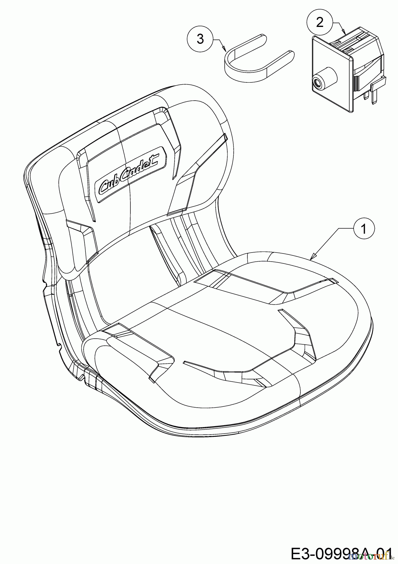  Cub Cadet Rasentraktoren XT1 OS96 13A8A1CF603  (2018) Sitz