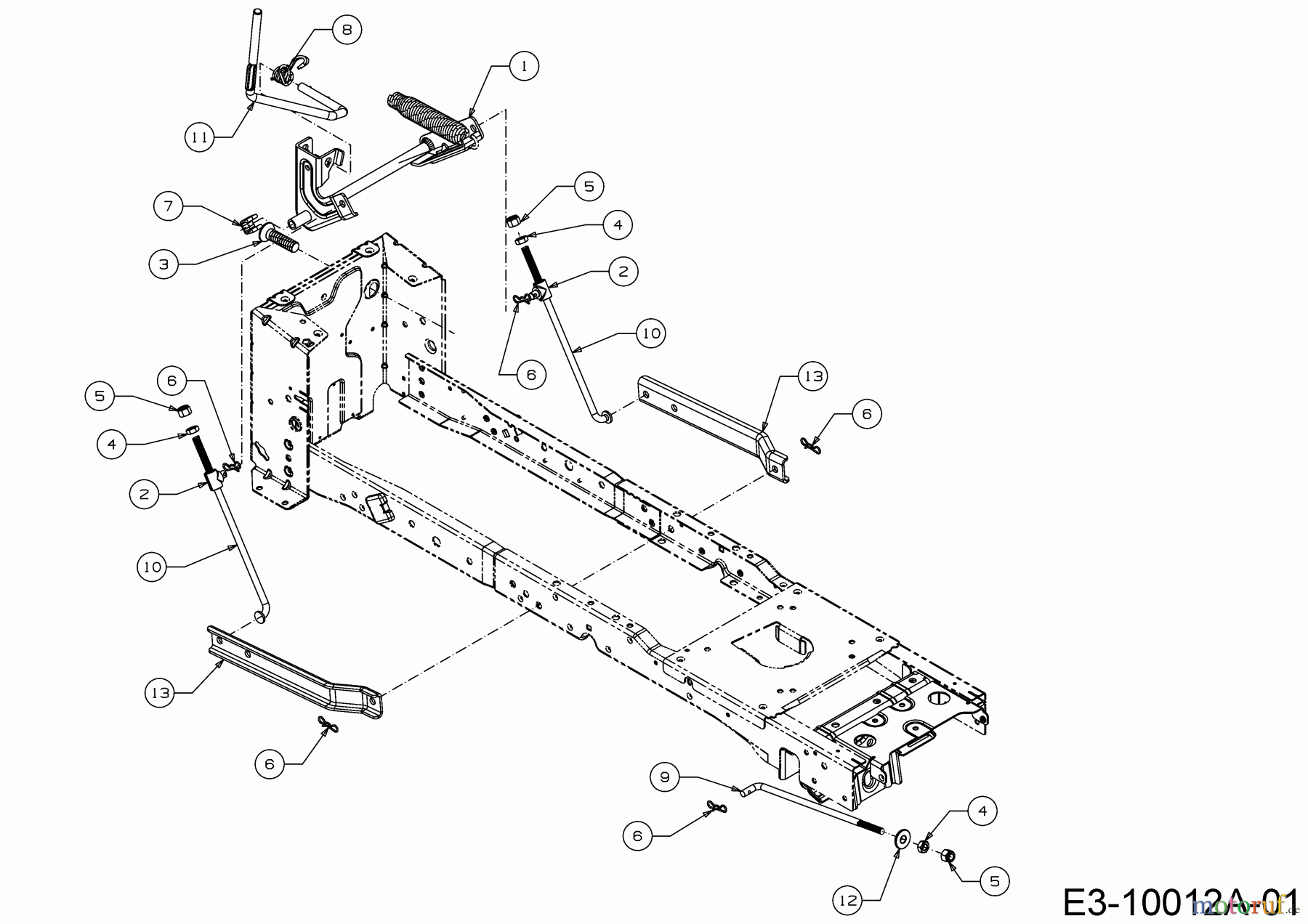 Cub Cadet Rasentraktoren XT 1 OS 107 13A8A1CS603 (2017) Mähwerksaushebung