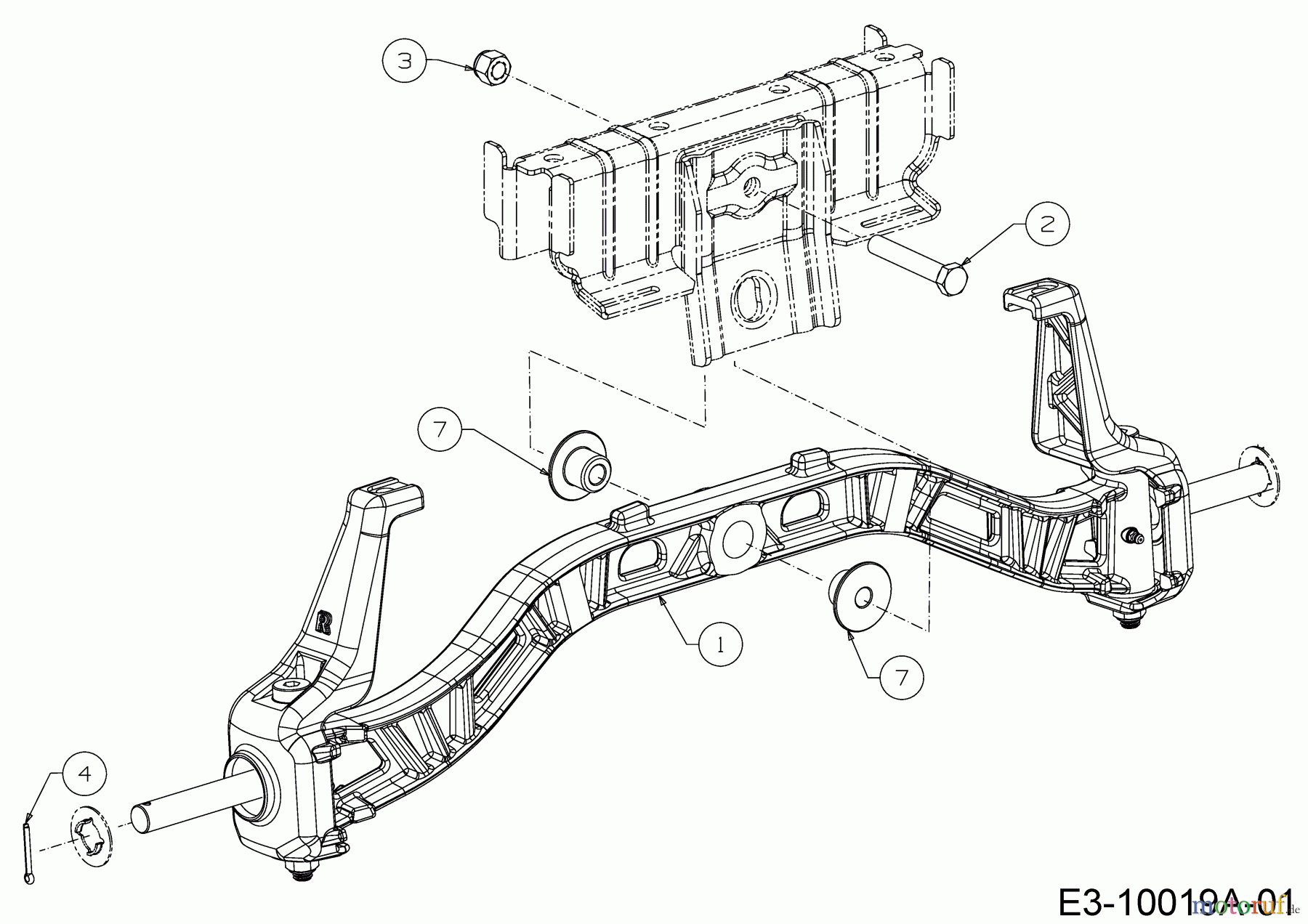 Cub Cadet Rasentraktoren XT2 PS117 13AGA1CT603 (2017) Vorderachse