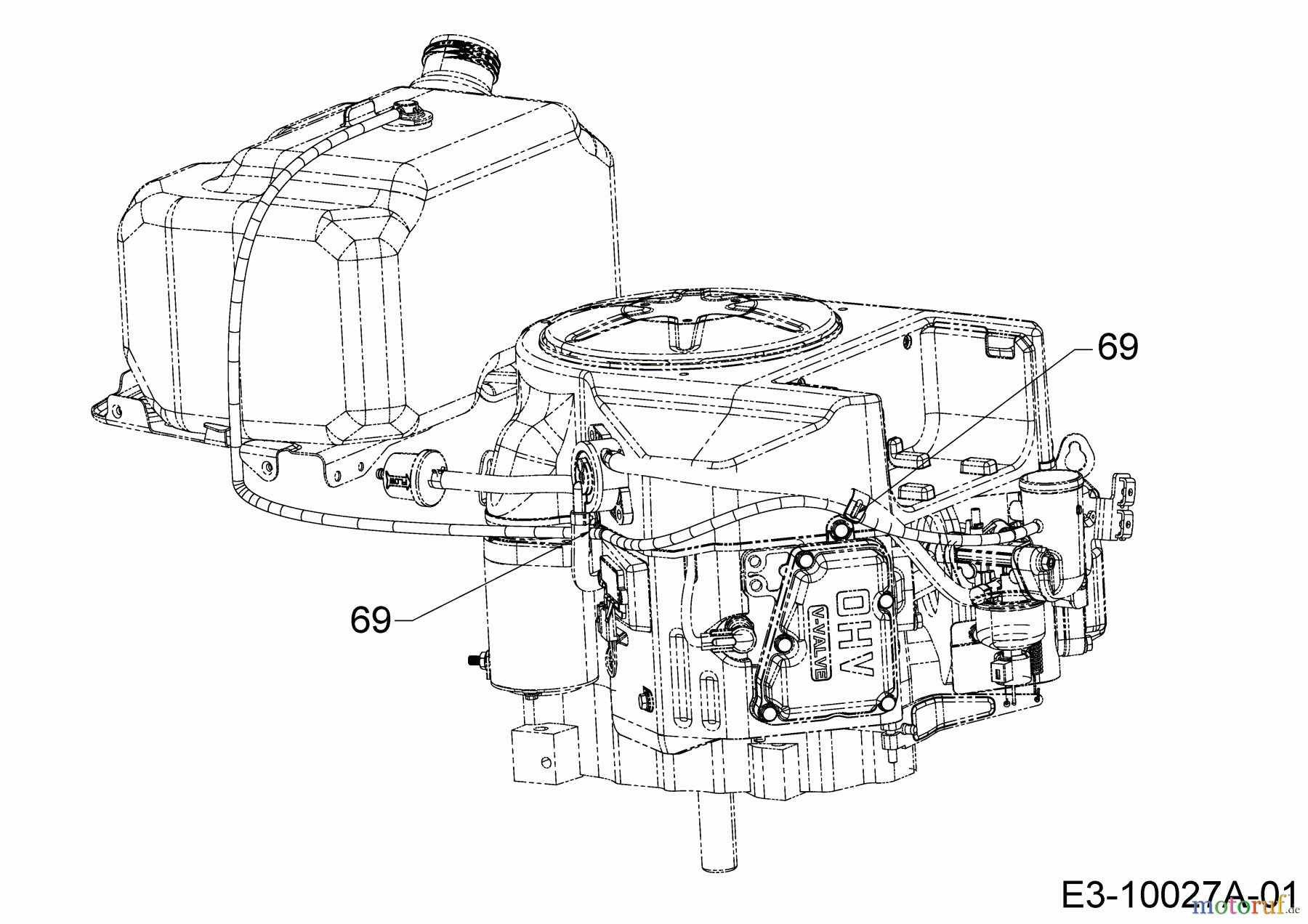Cub Cadet Rasentraktoren XT2 PS117 13AGA1CT603 (2017) Benzinleitung