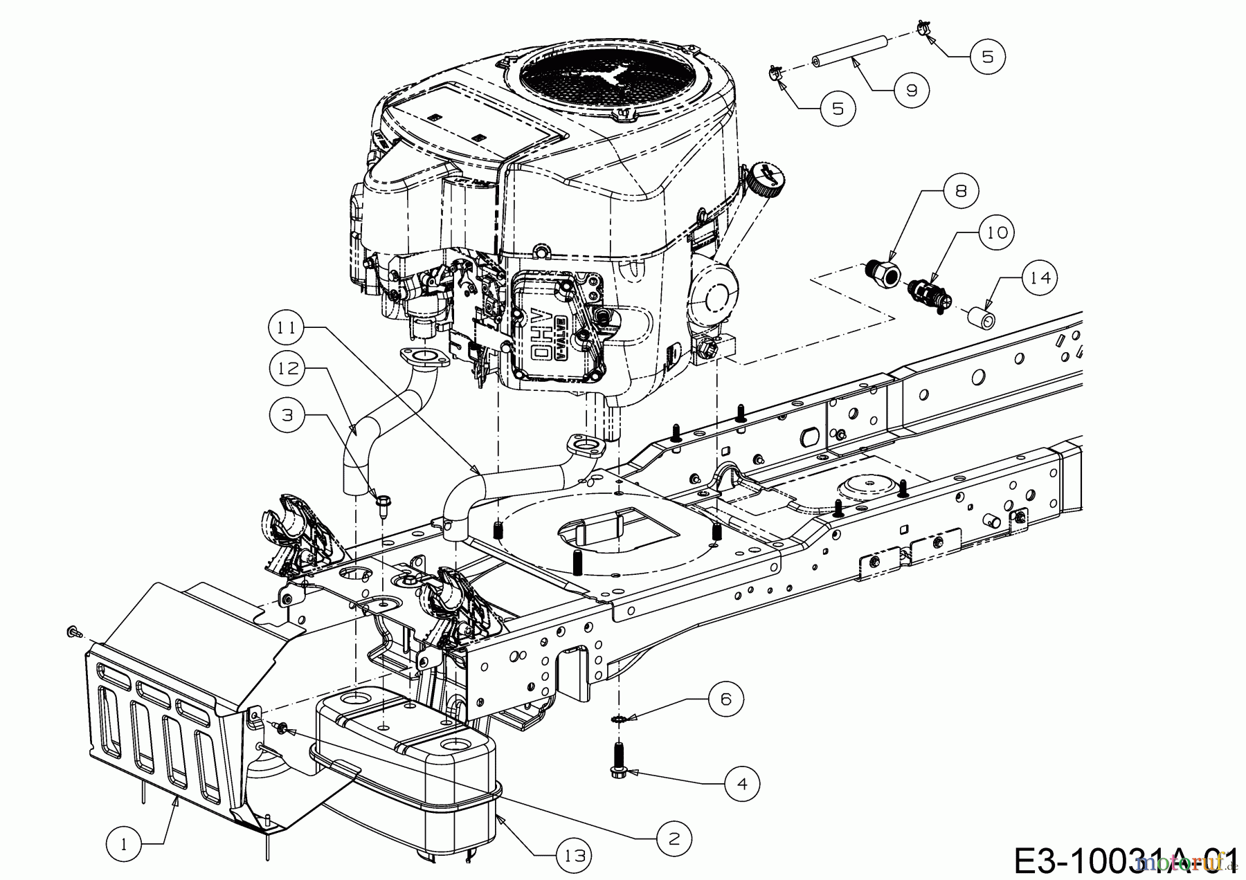 Cub Cadet Rasentraktoren XT3 QR95 13AFA5CB603 (2017) Motorzubehör